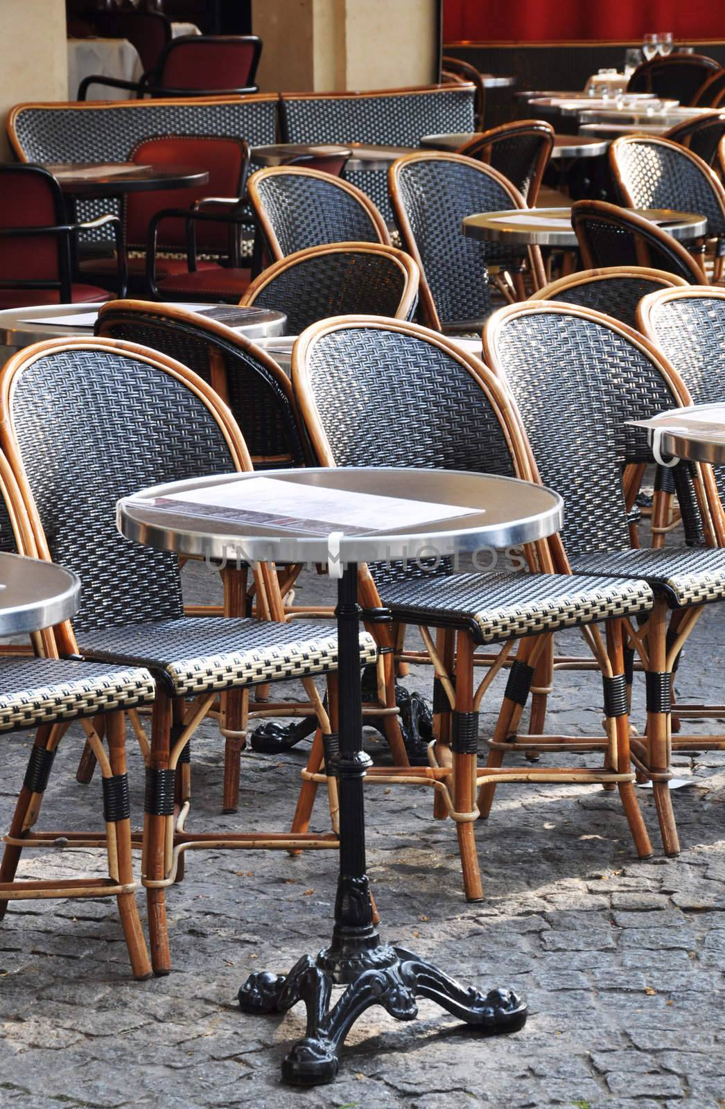 Traditional cafe terrace in Paris