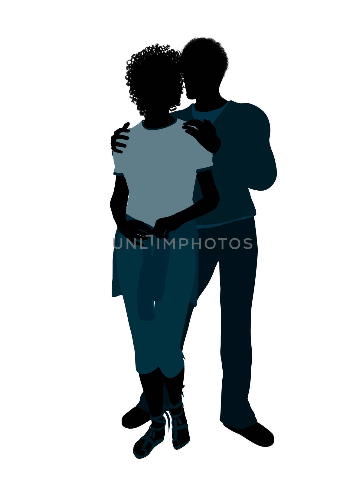 African American Couple Illustration Silhouette by kathygold
