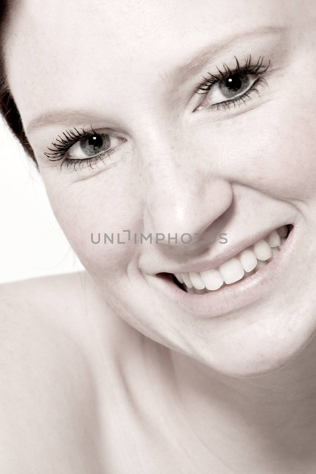 Studio portrait of a young woman with short hair flirting by DNFStyle