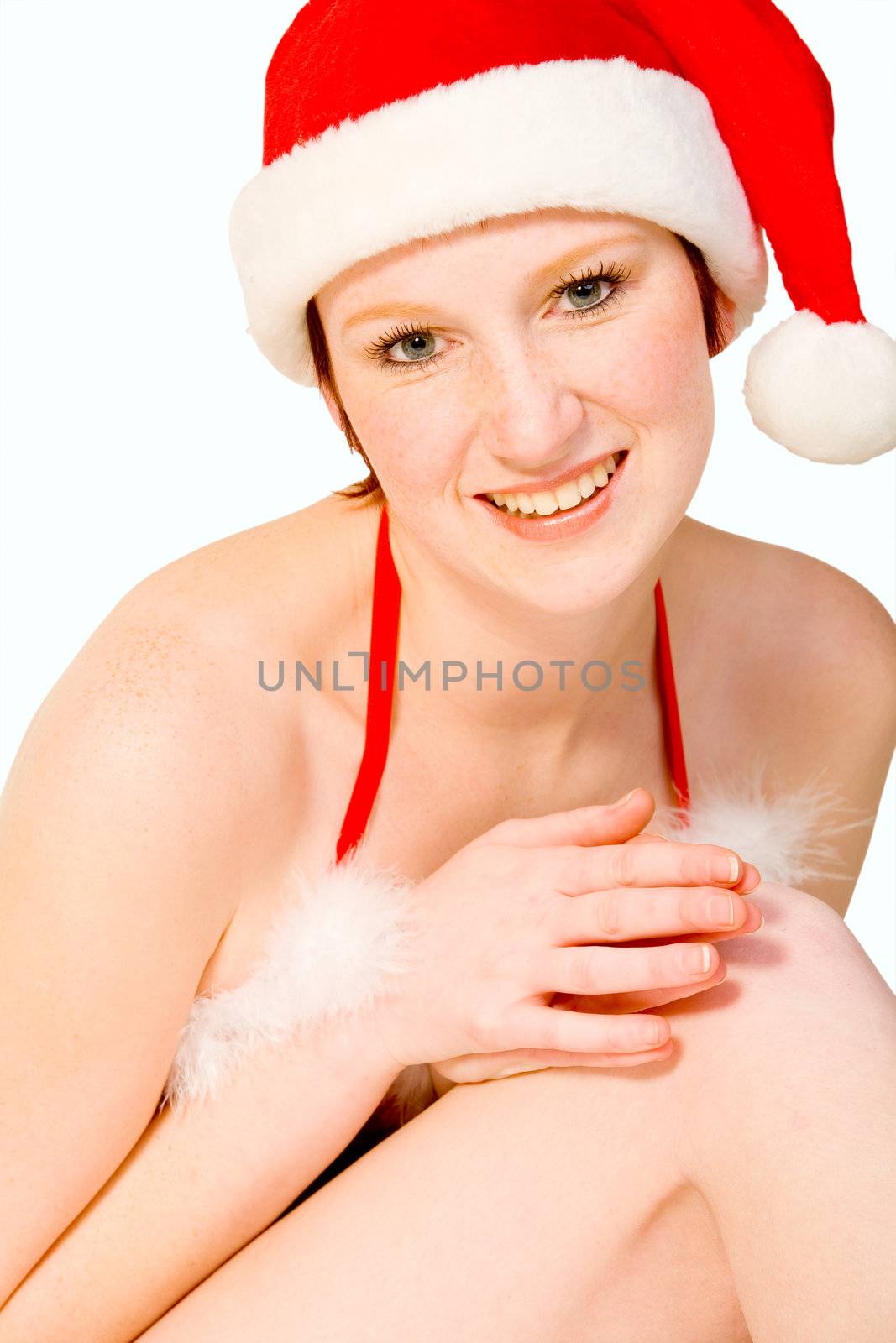 Studio portrait of a Faerie with short hair looking amused