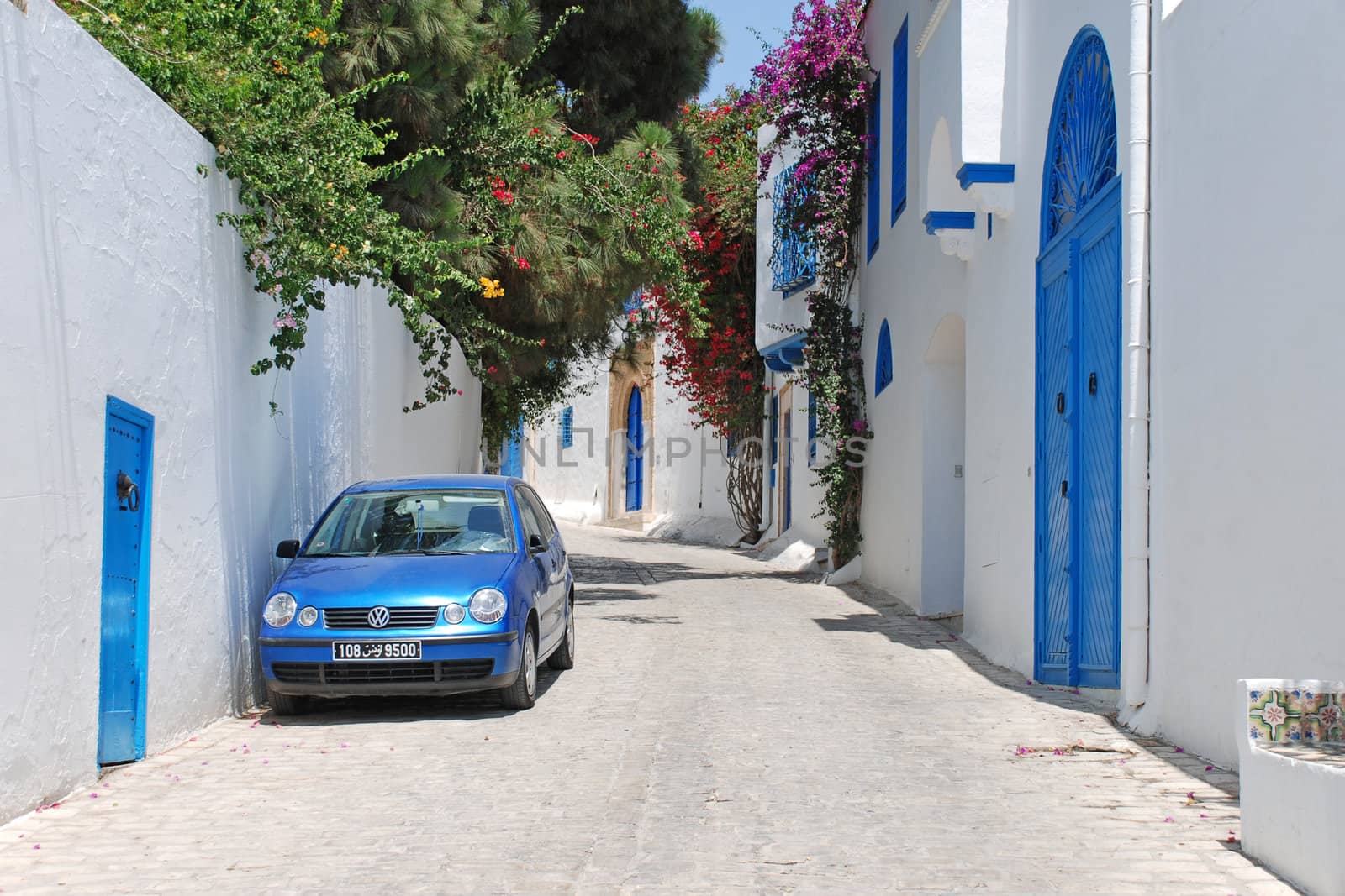 Beautiful street of Sidi Bou Said, Tunisia