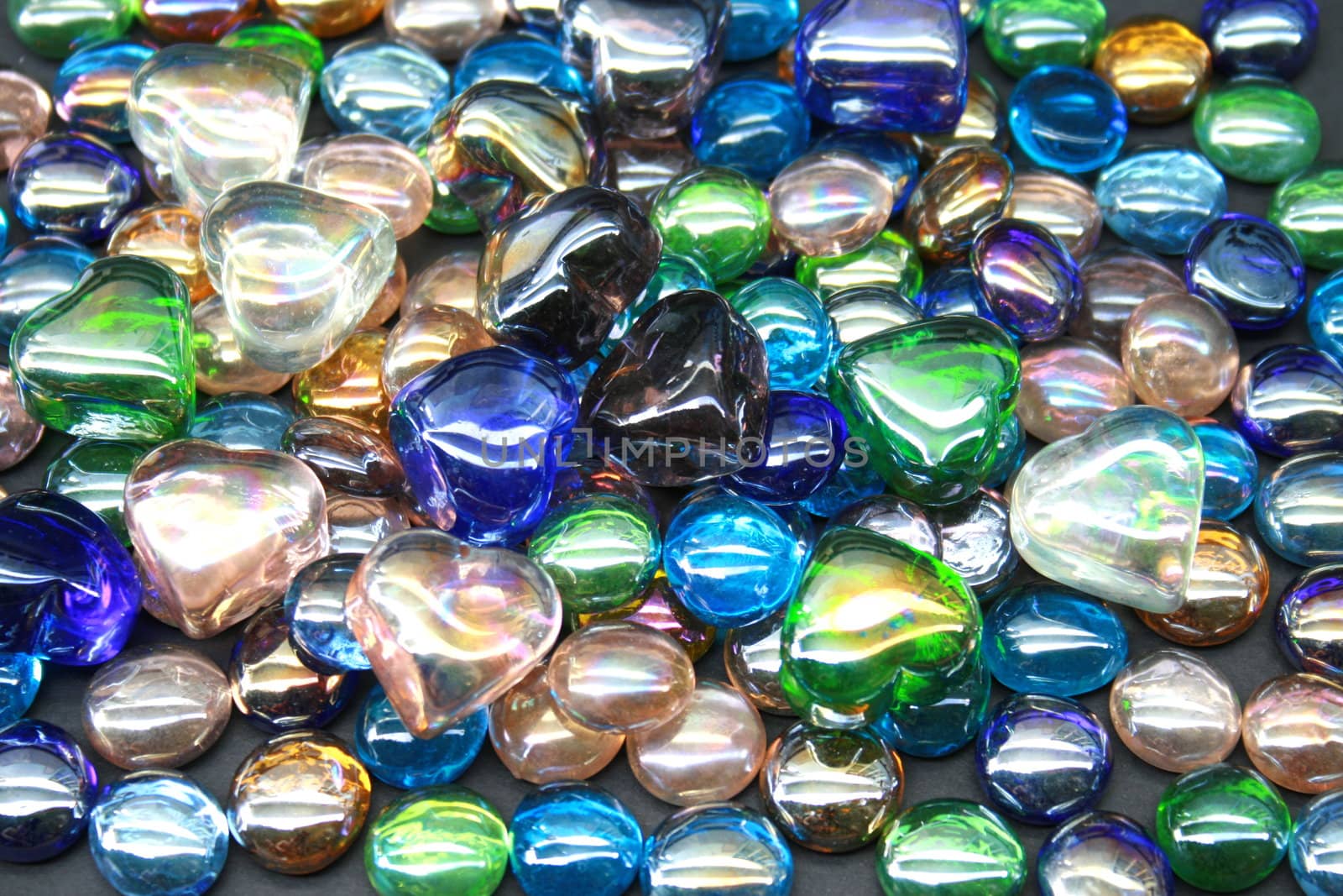 bright and colorful gem stones on black background
