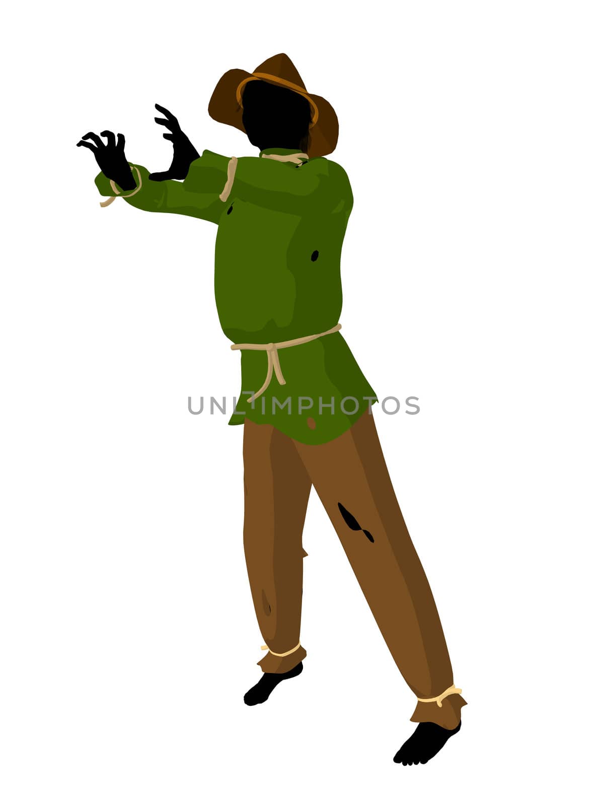 Halloween Scarecrow Art Illustration Silhouette by kathygold