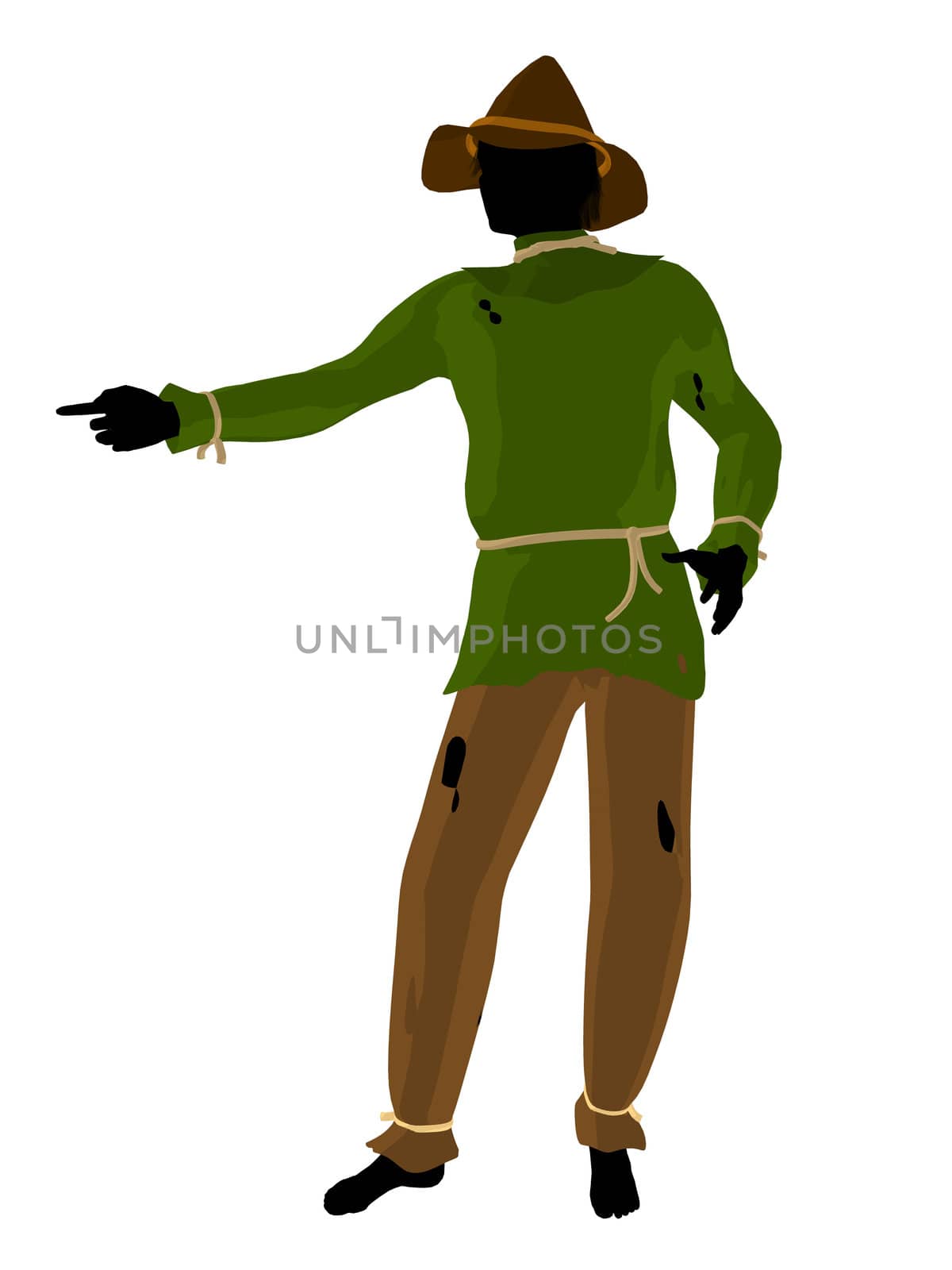 Halloween Scarecrow Art Illustration Silhouette by kathygold