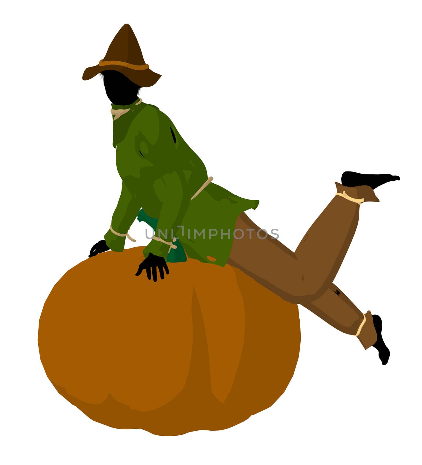 Halloween Scarecrow Art Illustration Silhouette by kathygold