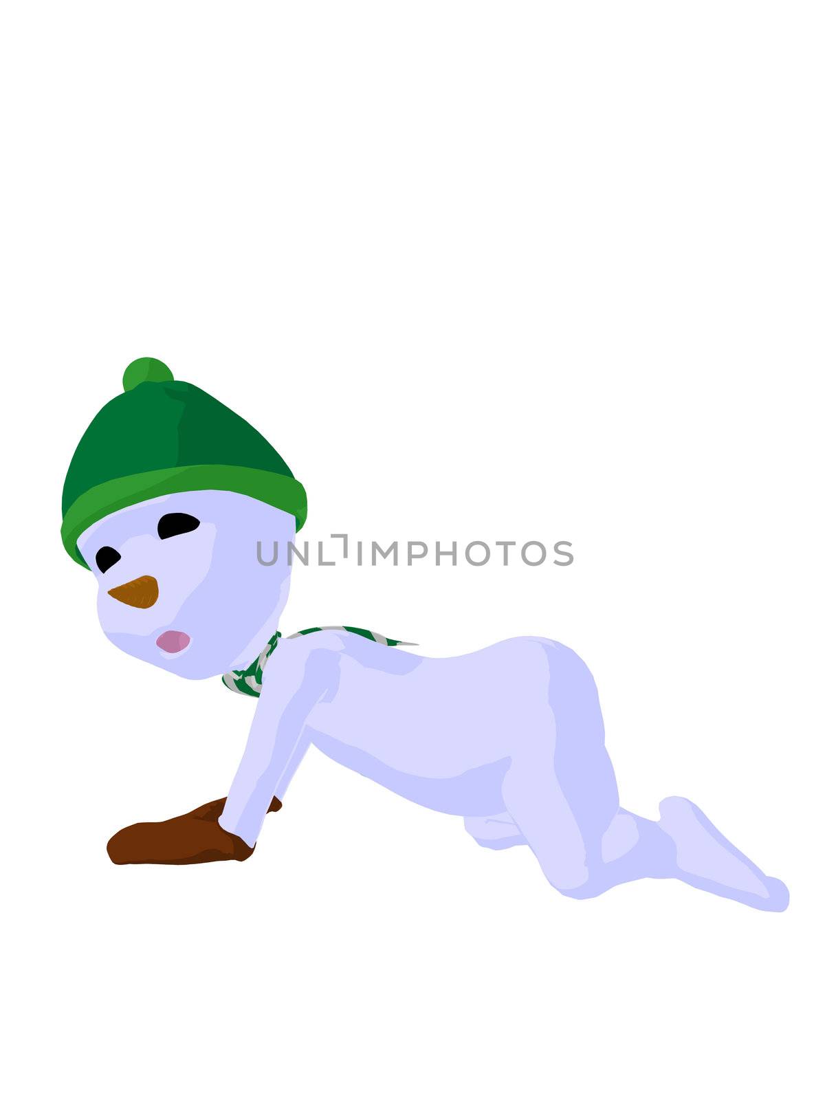 Snowboy Art Illustration Silhouette by kathygold