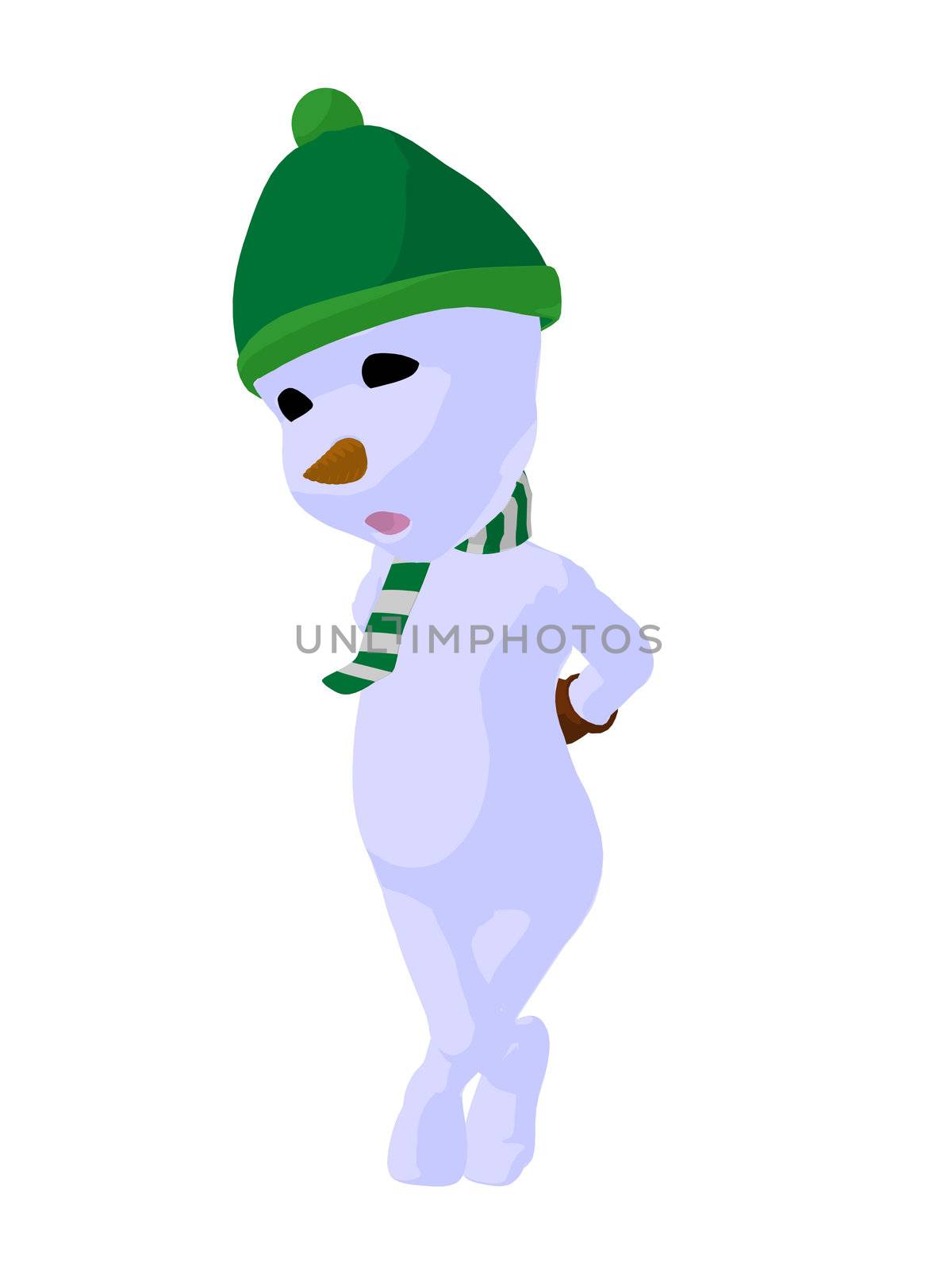 Snowboy silhouette illustration on a white background