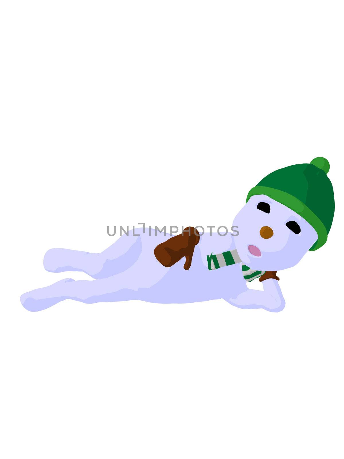 Snowboy silhouette illustration on a white background