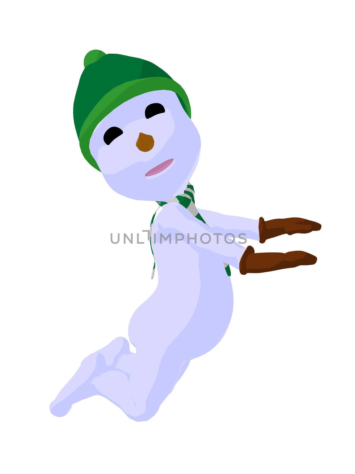 Snowboy silhouette illustration on a white background
