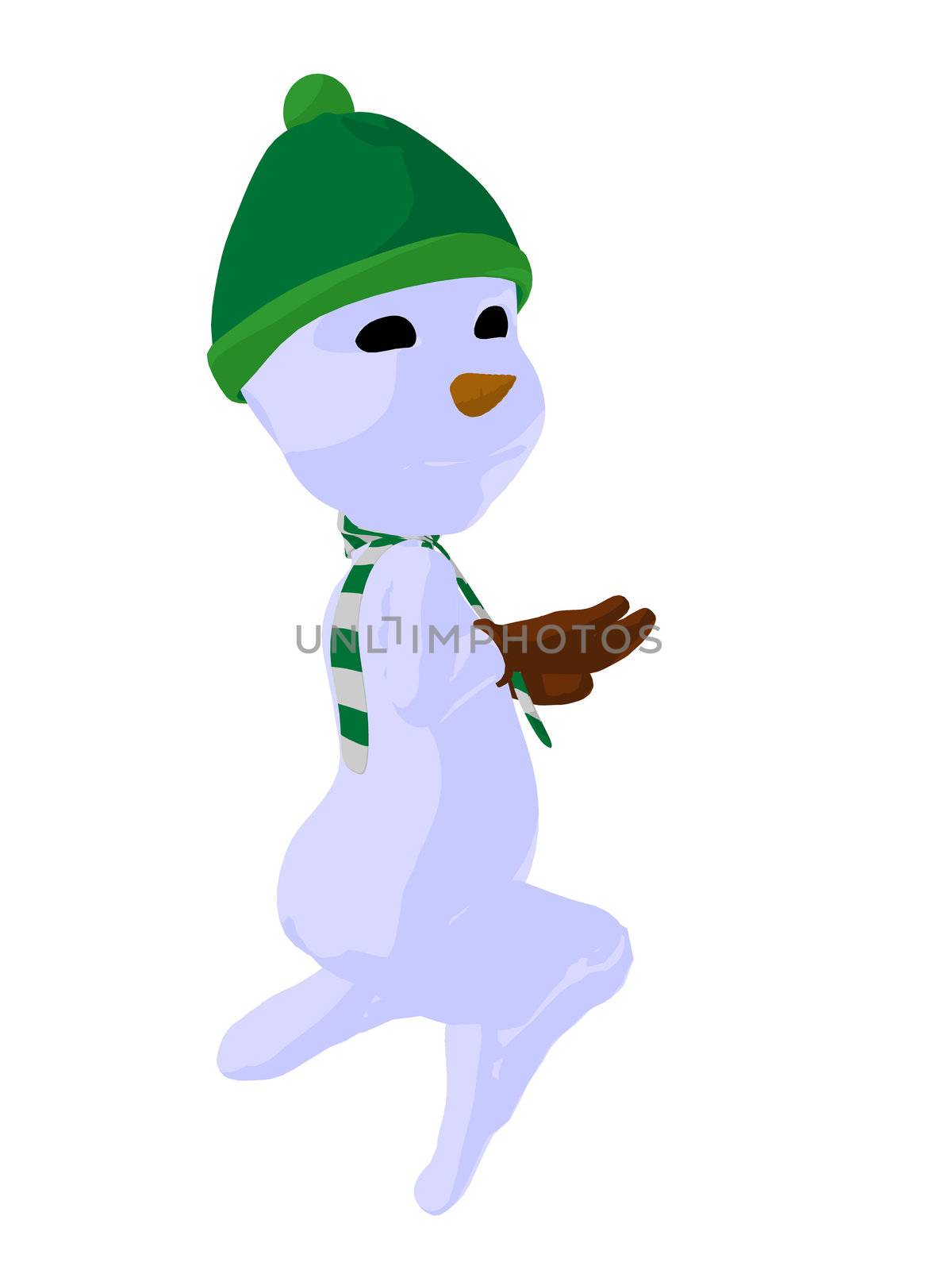 Snowboy silhouette illustration on a white background