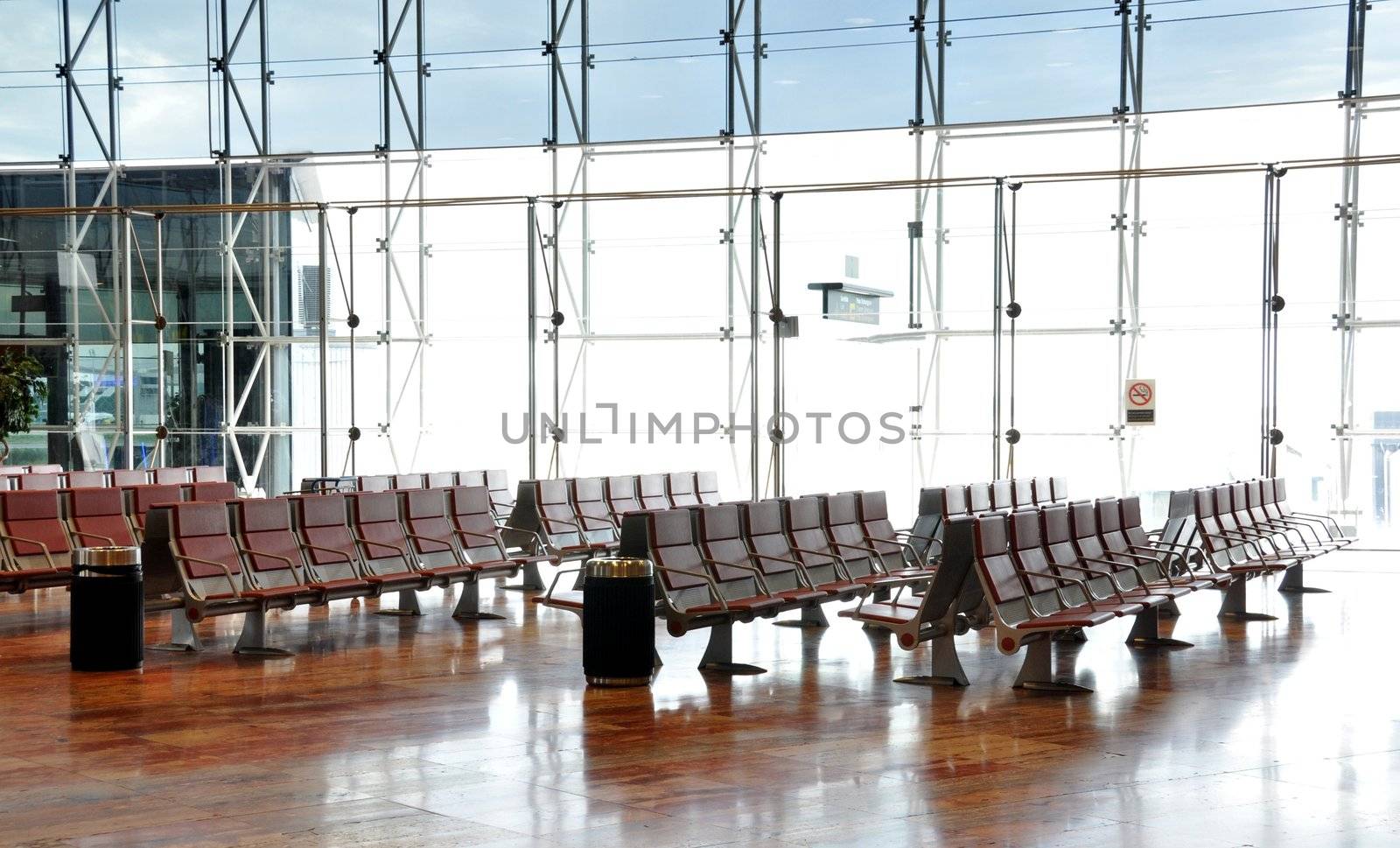 Empty airport lounge