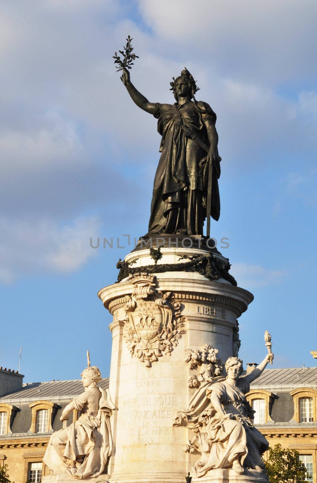Marianne statue on Place de la République, Paris, France