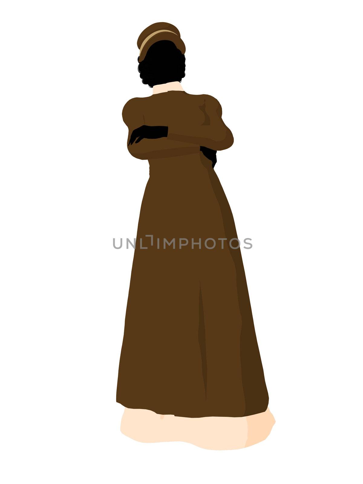Victorian woman art illustration silhouette on a white background