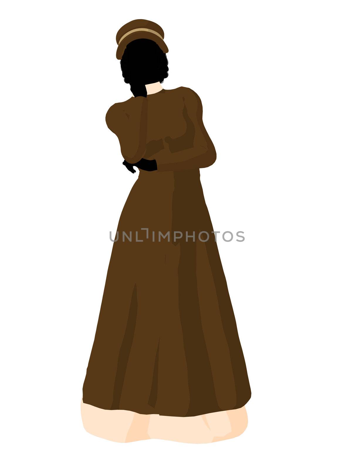 Victorian woman art illustration silhouette on a white background