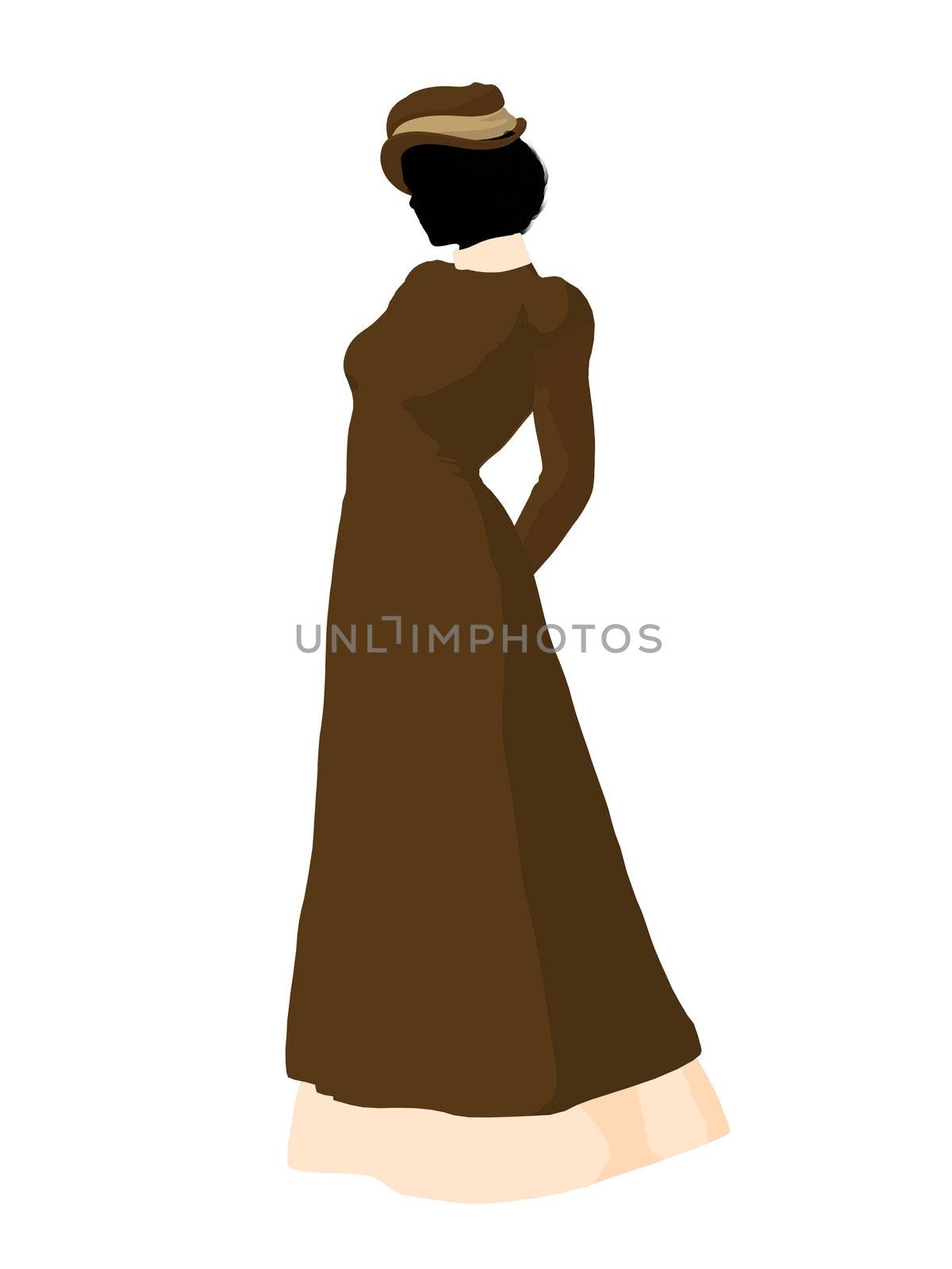 Victorian Woman Illustration Silhouette by kathygold
