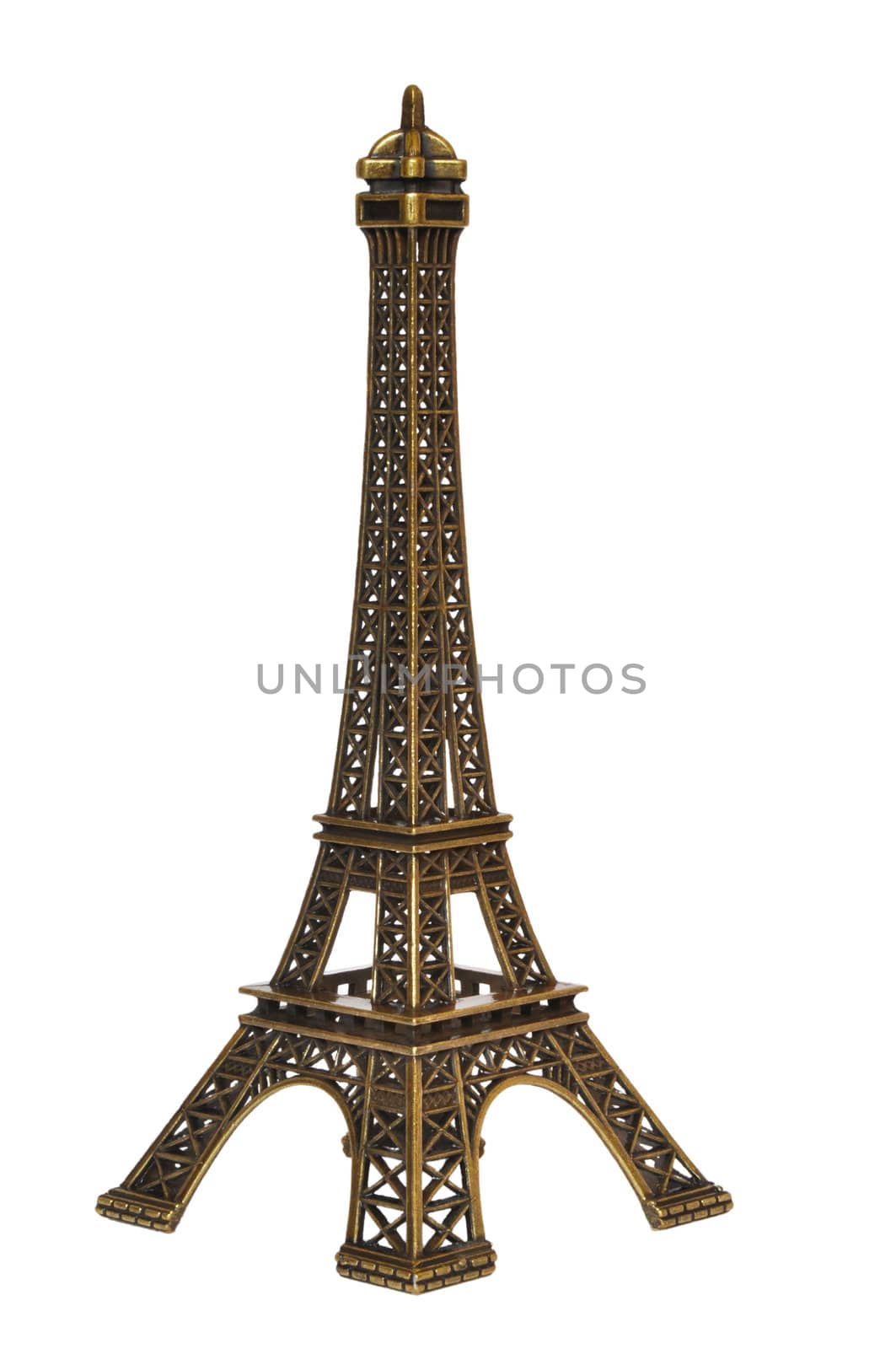 Eiffel Tower replica isolated on a white background
