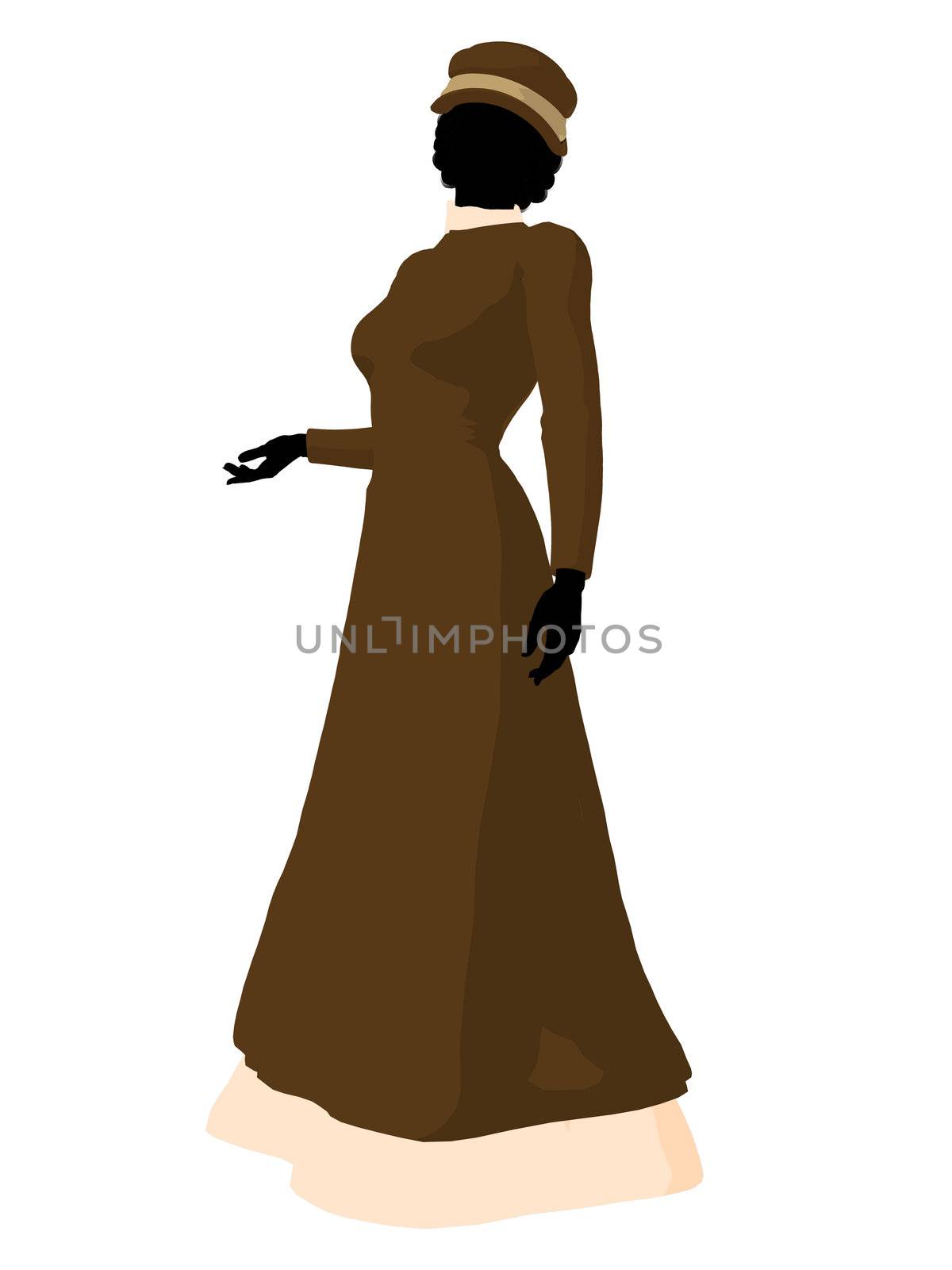 Victorian woman art illustration silhouette on a white background