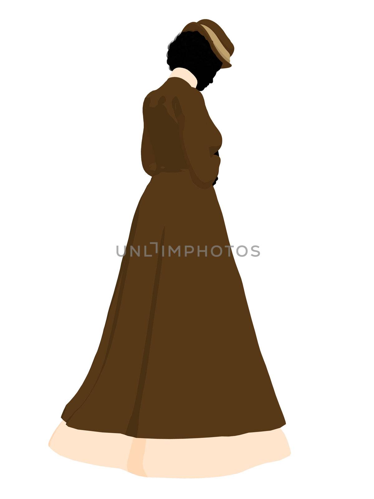 Victorian woman art illustration silhouette on a white background