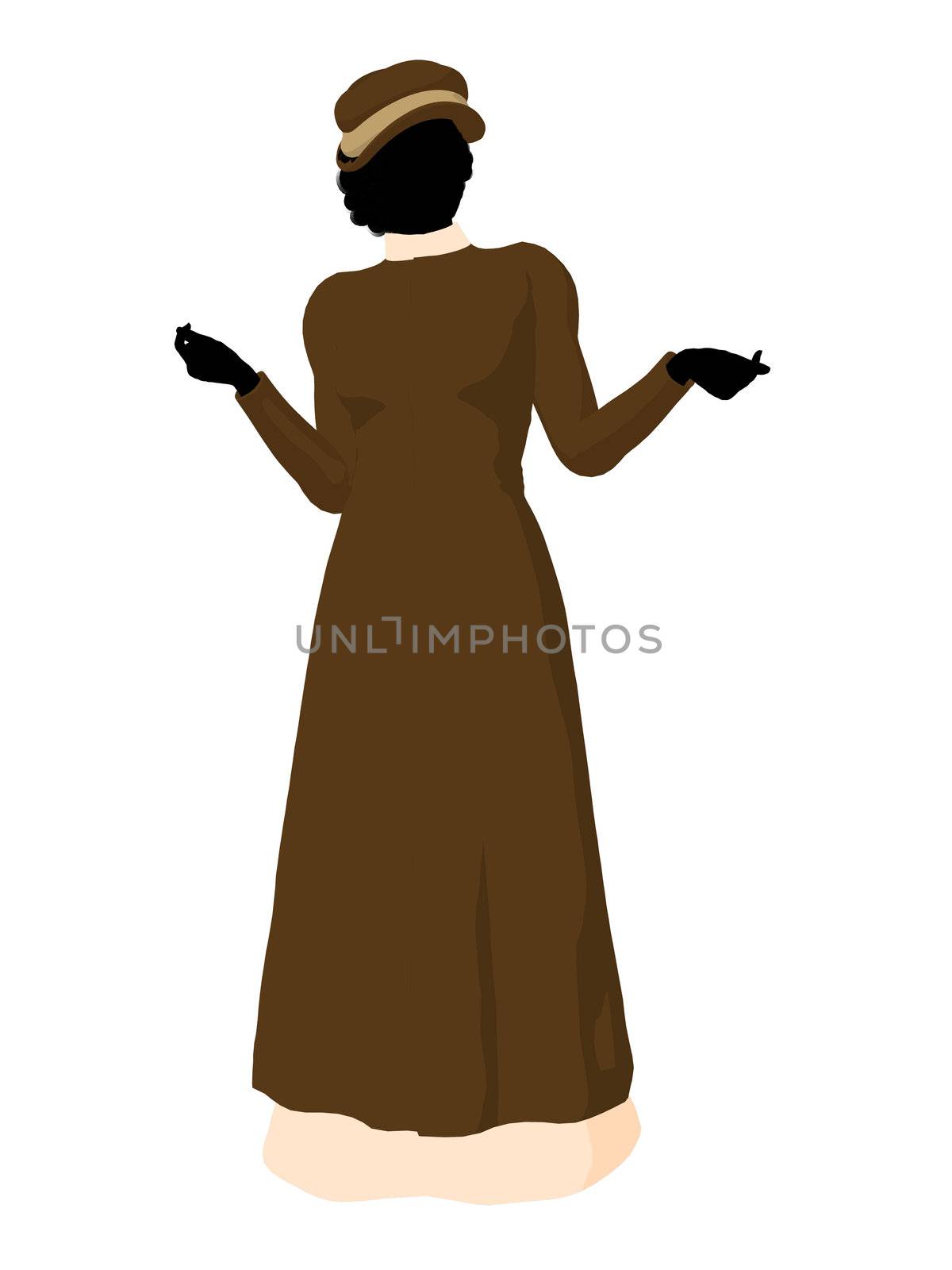 Victorian woman art illustration silhouette on a white background