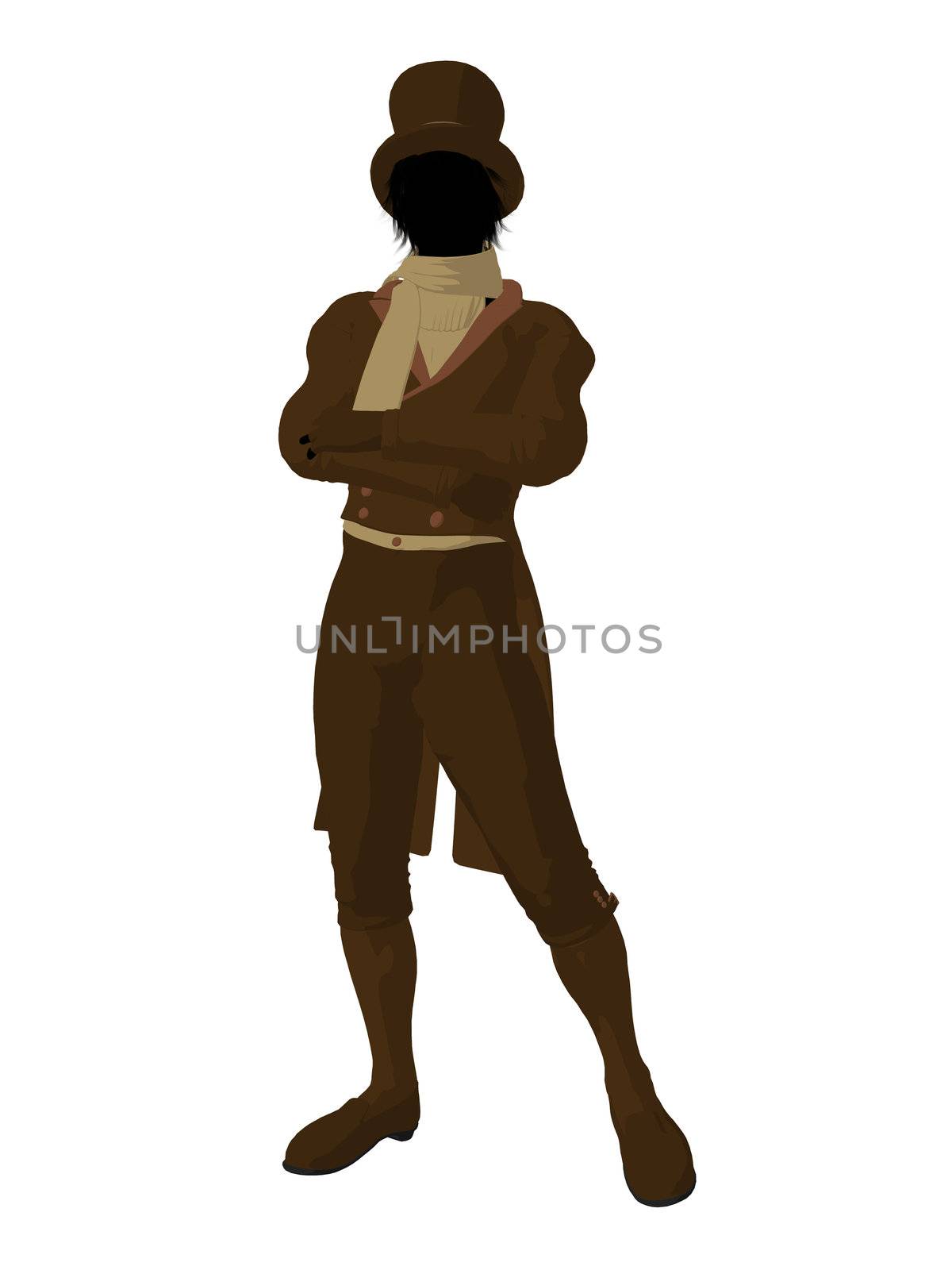 Victorian Man Illustration Silhouette by kathygold