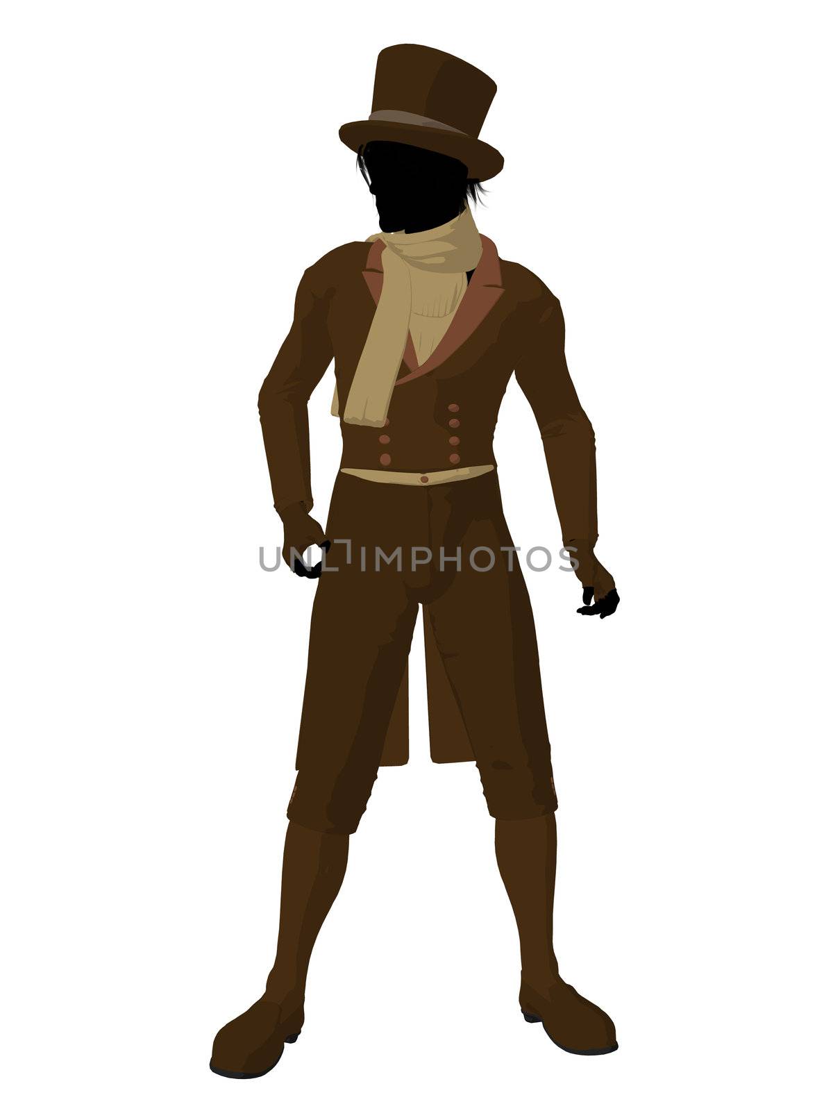 Victorian Man Illustration Silhouette by kathygold