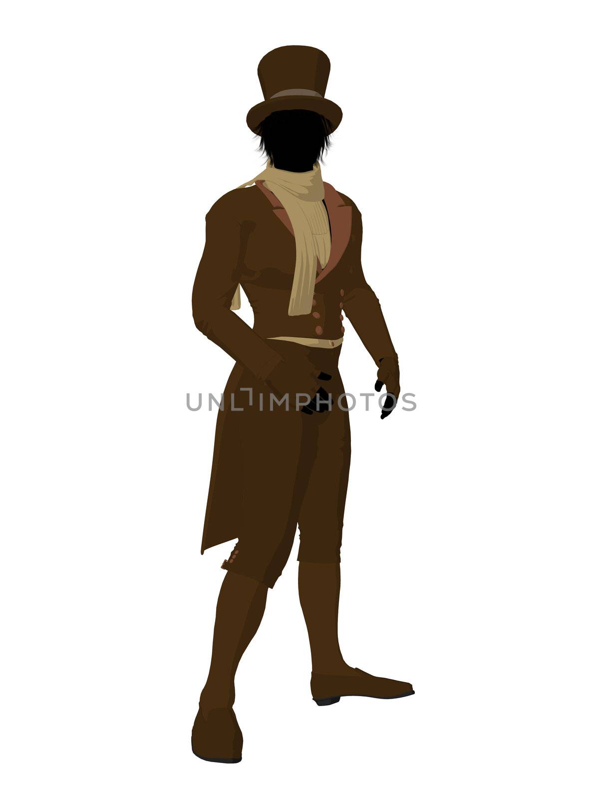 Victorian Man Illustration Silhouette by kathygold