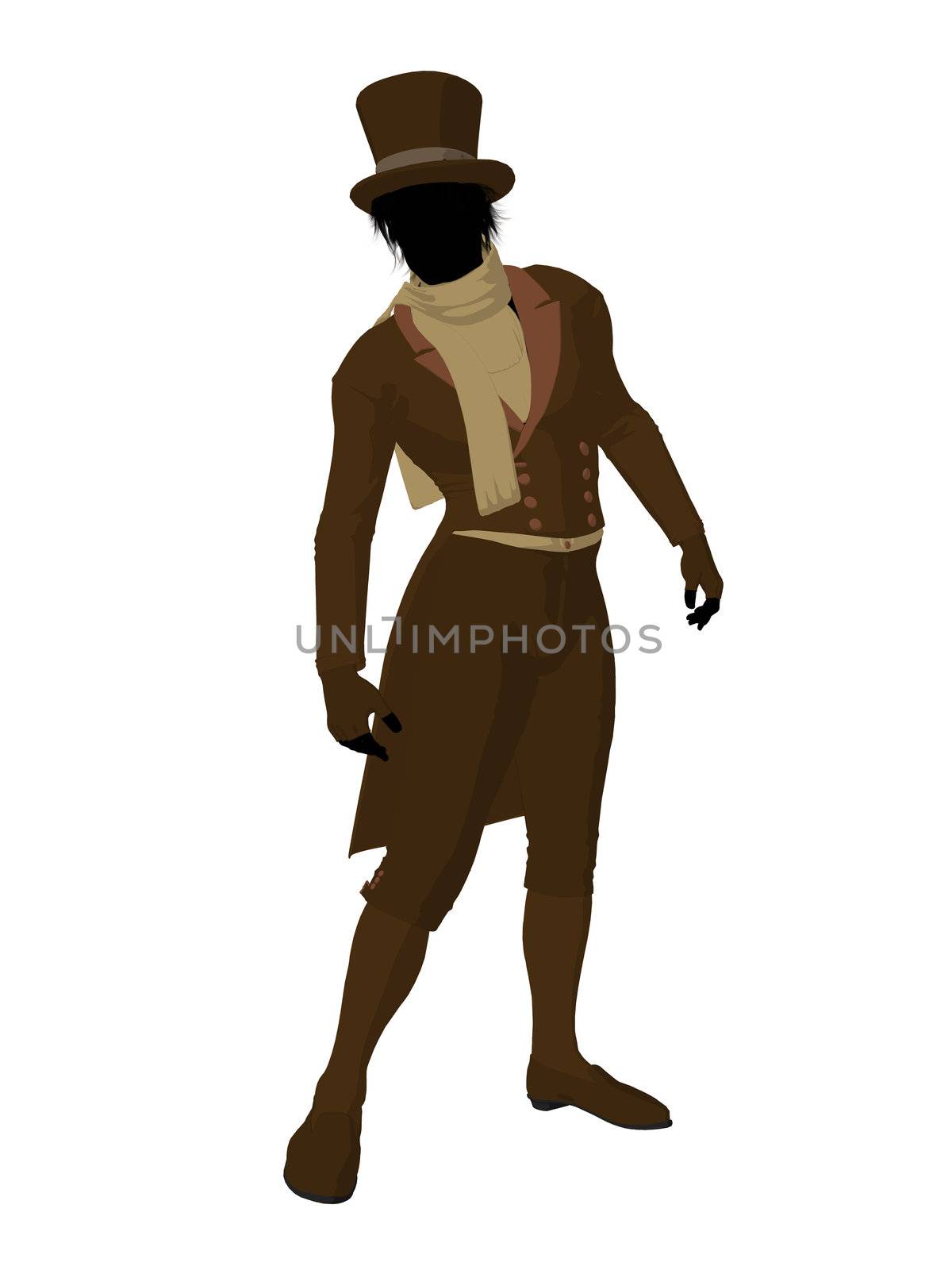 Victorian Man Illustration Silhouette by kathygold