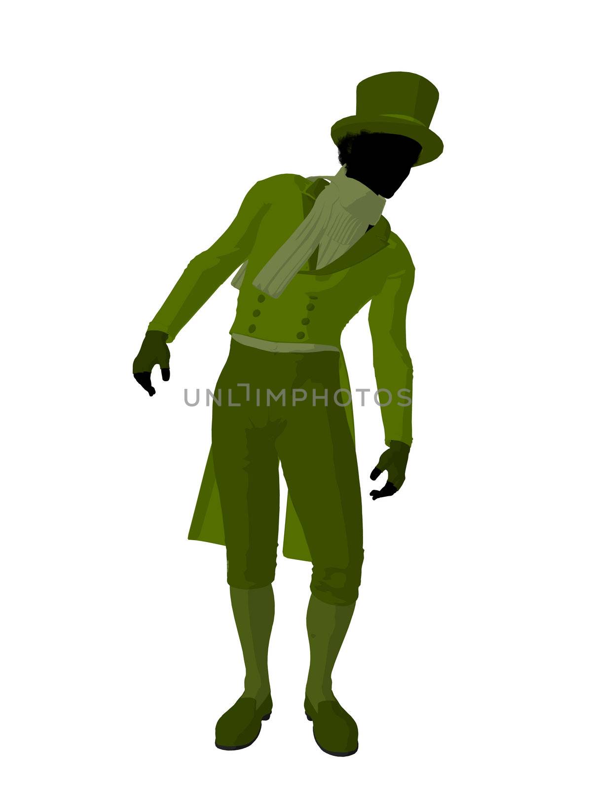 African American Victorian Man Illustration Silhouette by kathygold