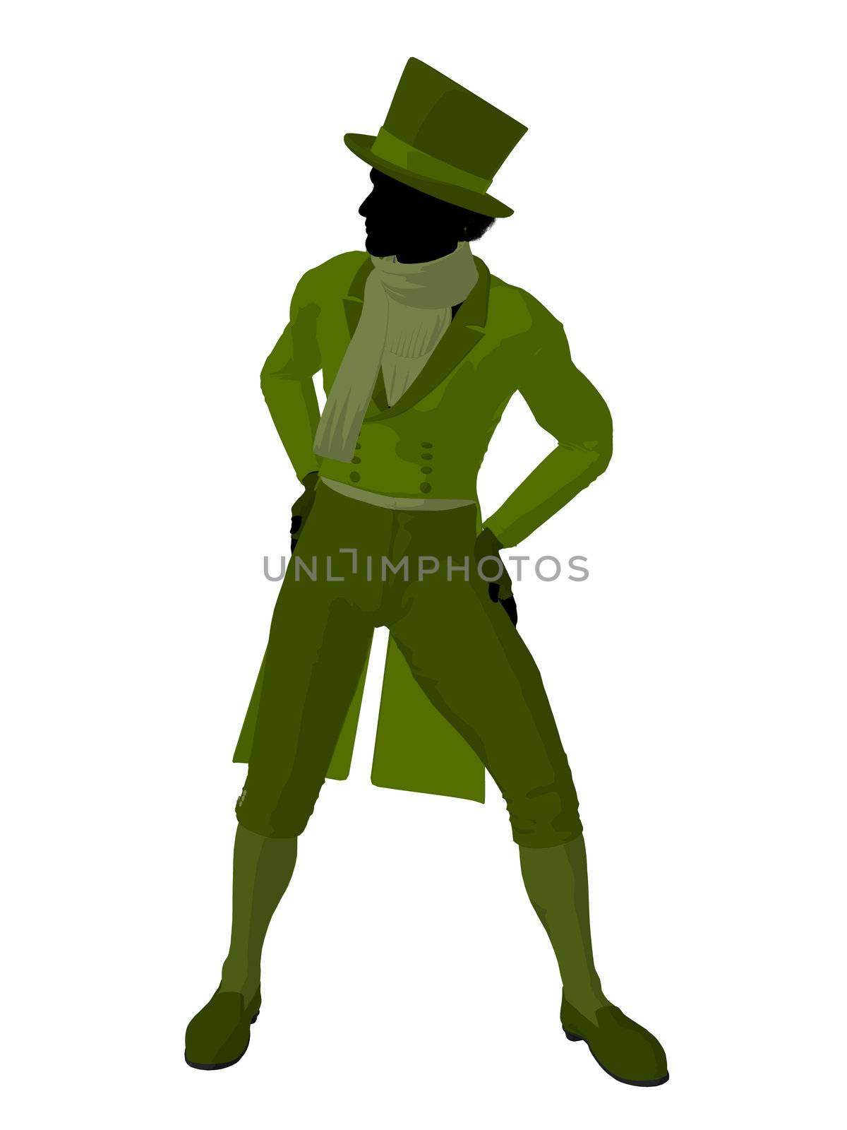 African American Victorian Man Illustration Silhouette by kathygold