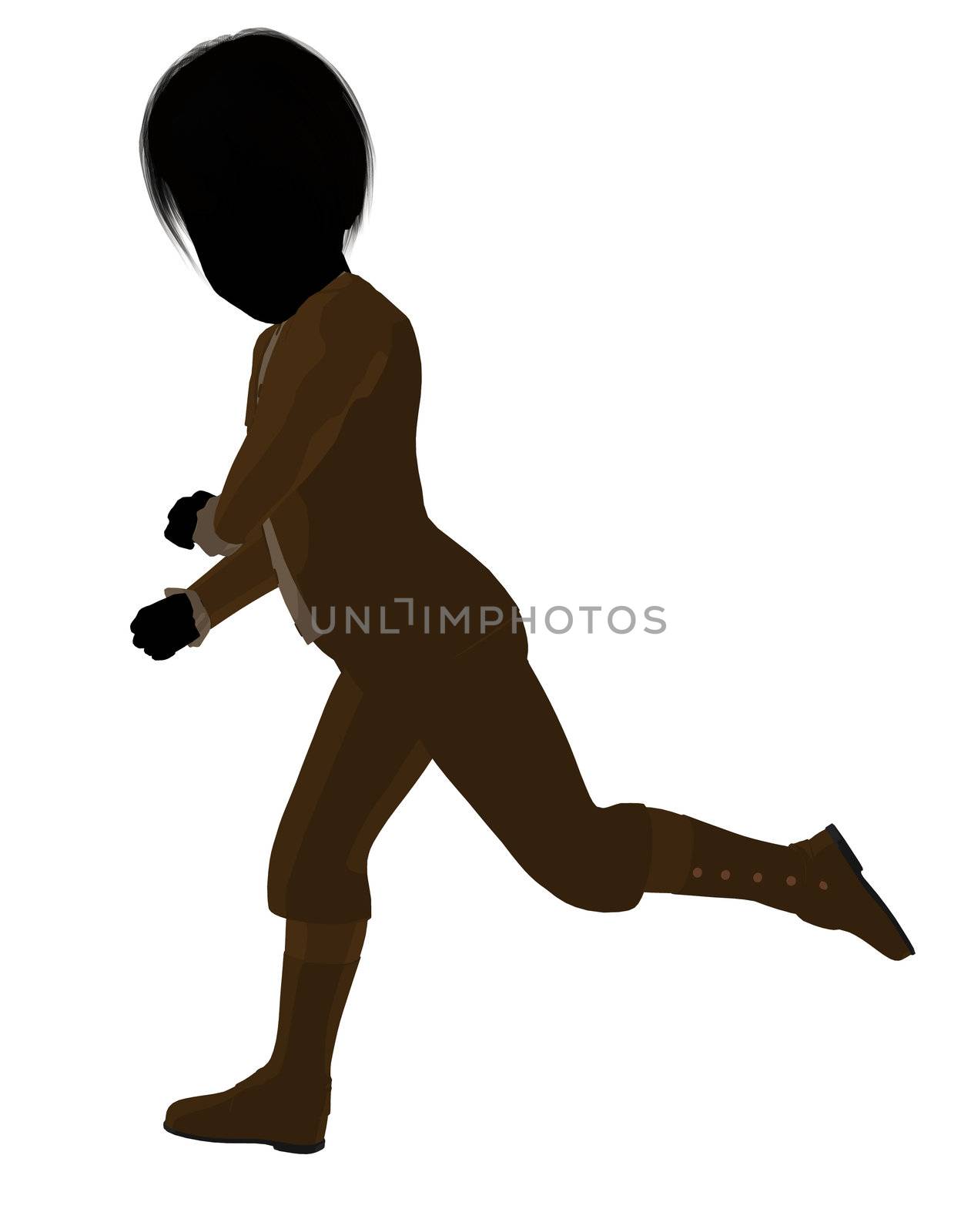 Victorian boy silhouette on a white background