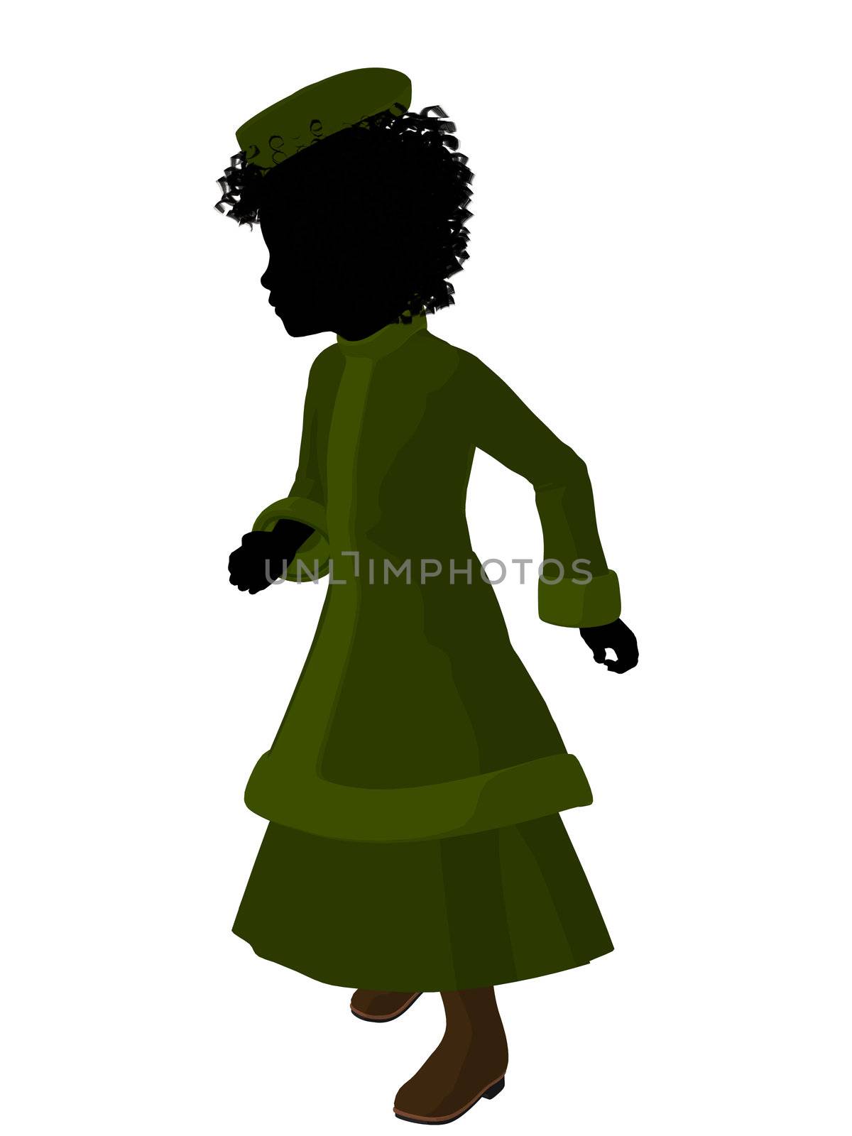 African American Victorian Girl Illustration Silhouette by kathygold