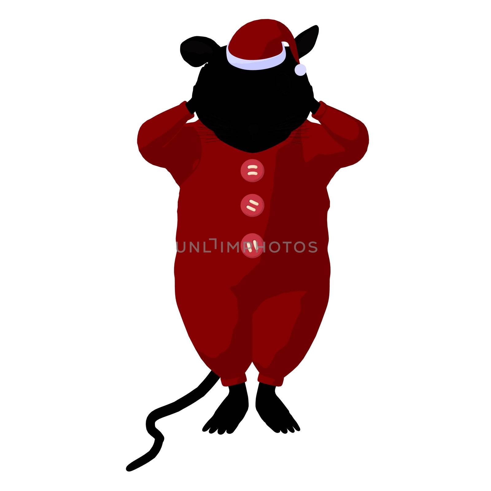 Christmas Mouse Illustration Silhouette by kathygold