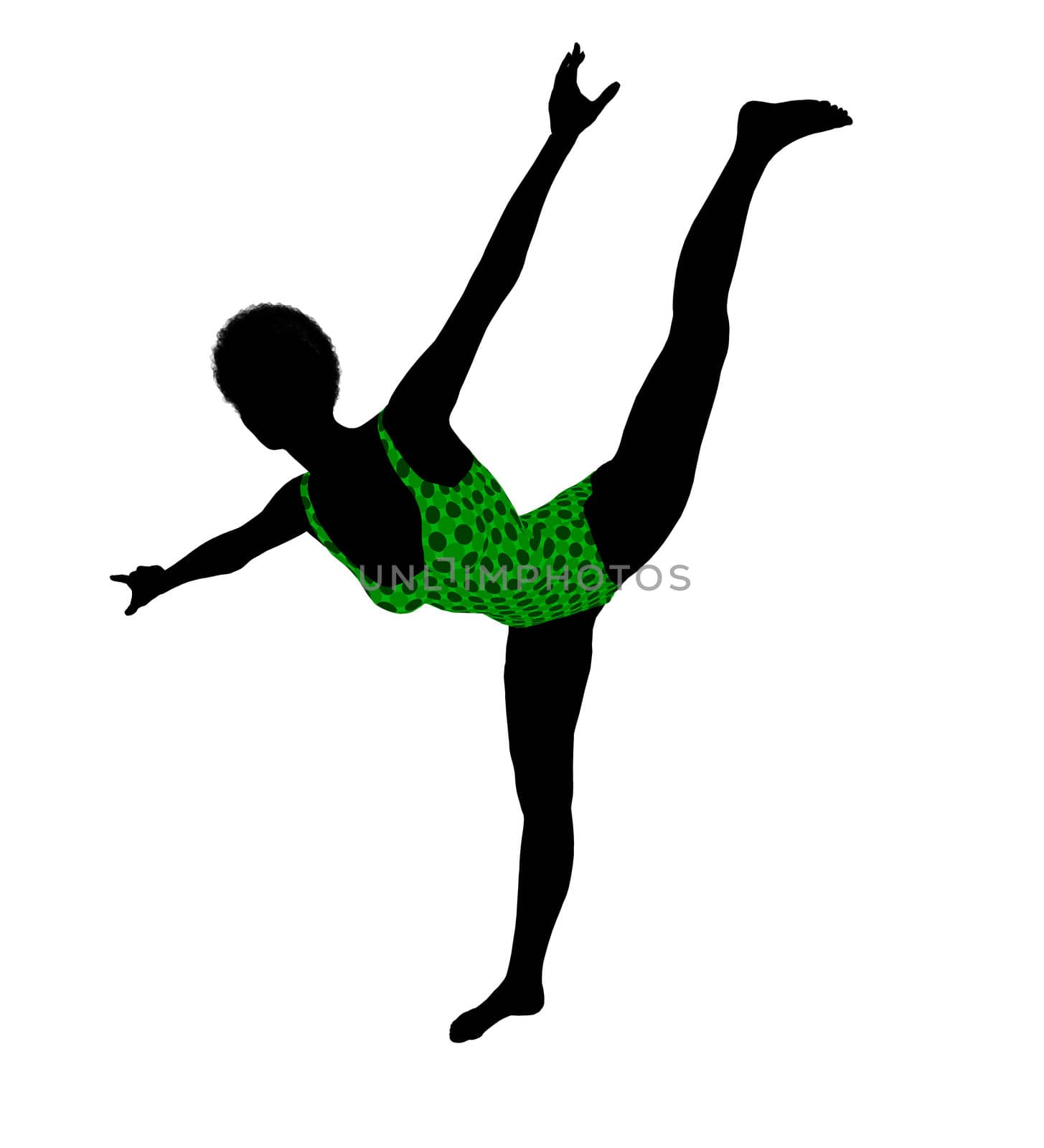 Female african American yoga art illustration silhouette on a white background