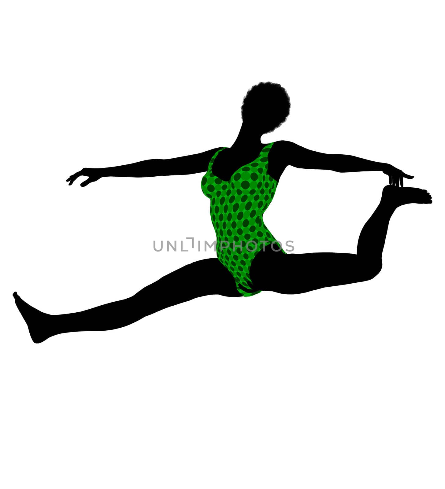 Female African American Yoga Illustration Silhouette by kathygold