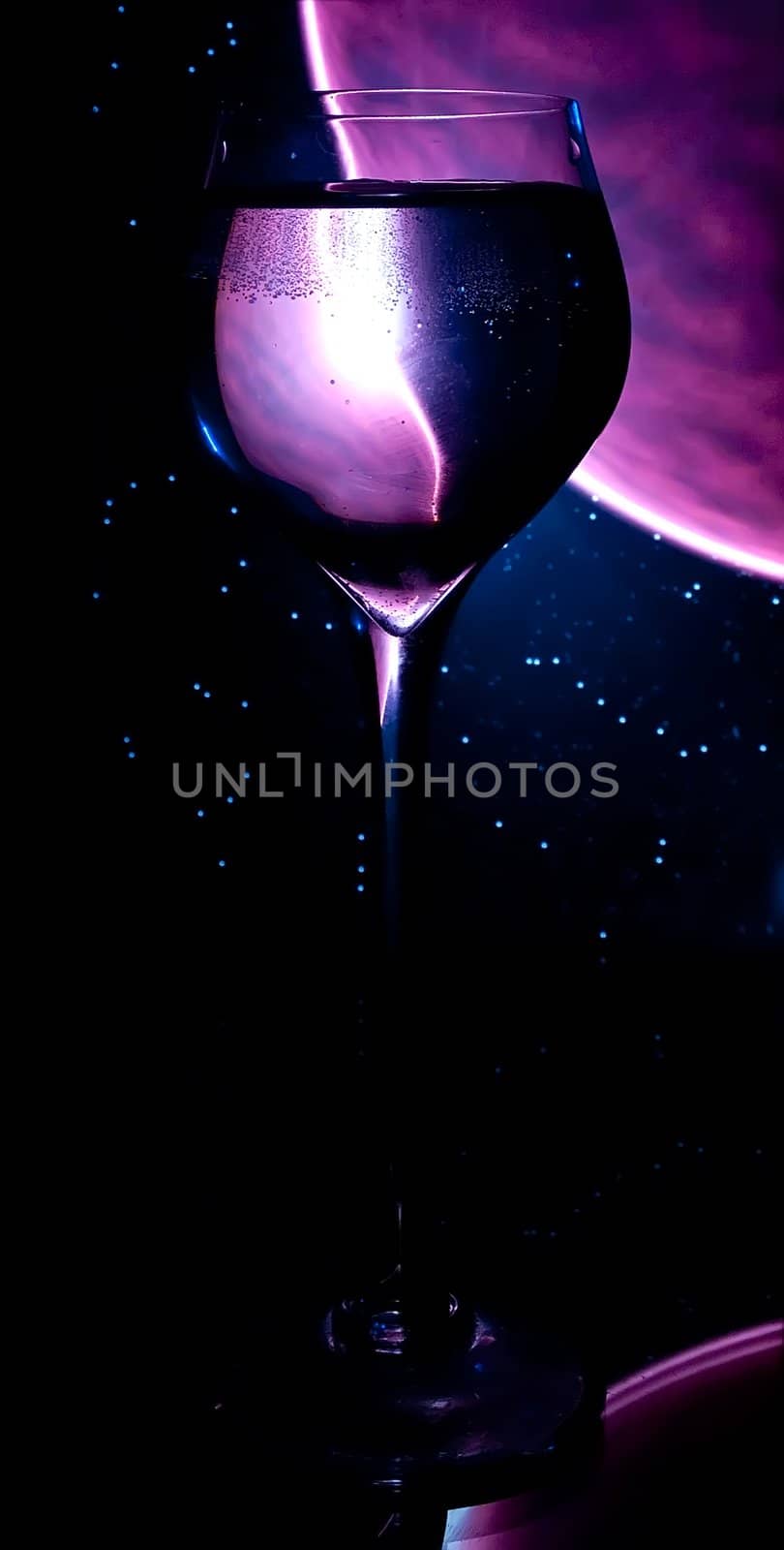 Glass cup on a colored background