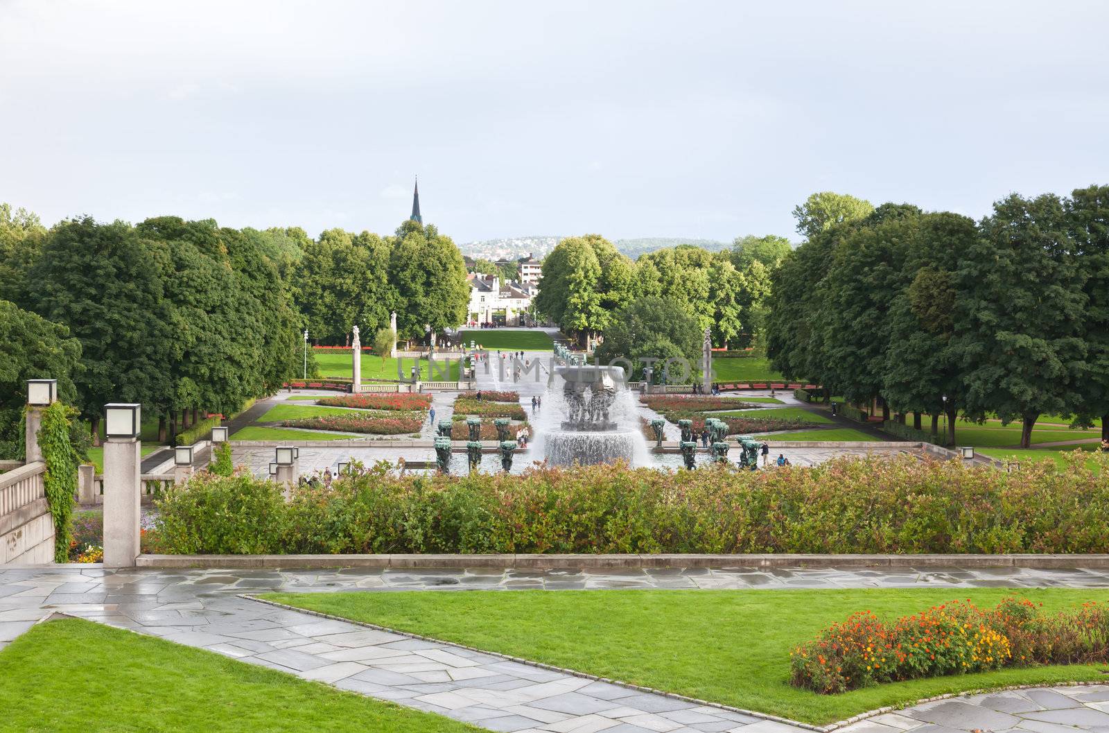 The famous rock sculpture park in Oslo Norway 