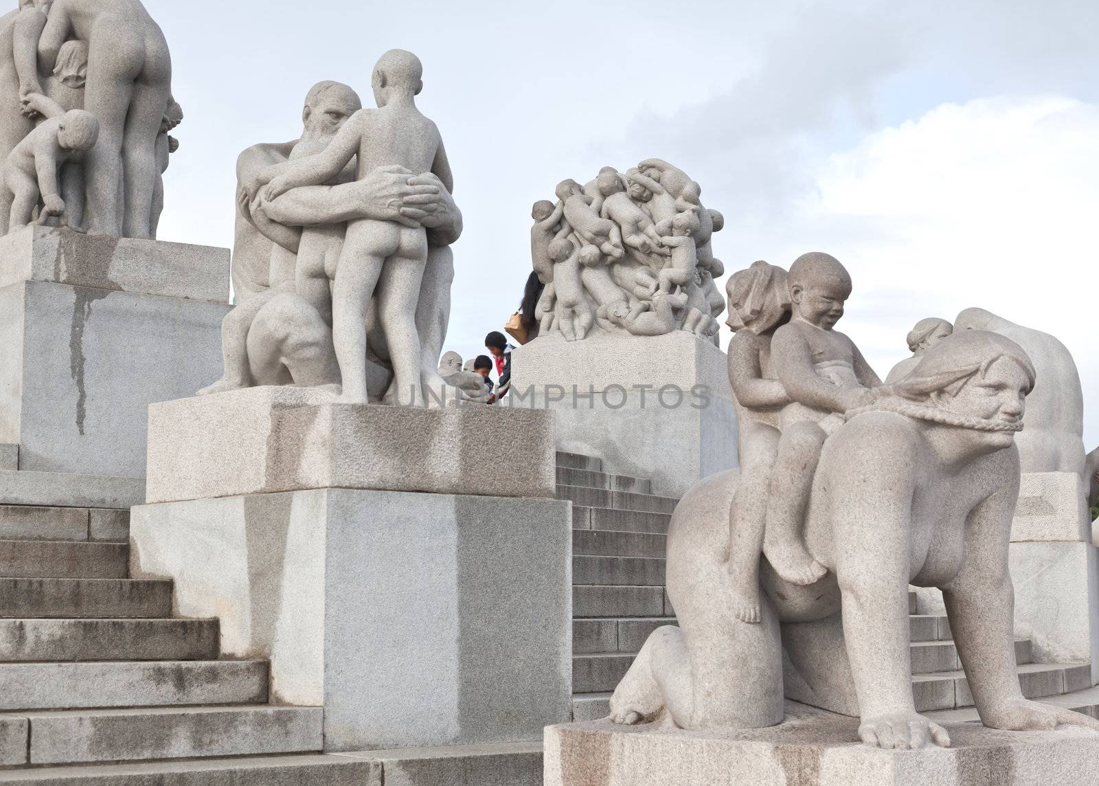 The famous rock sculpture park in Oslo Norway 