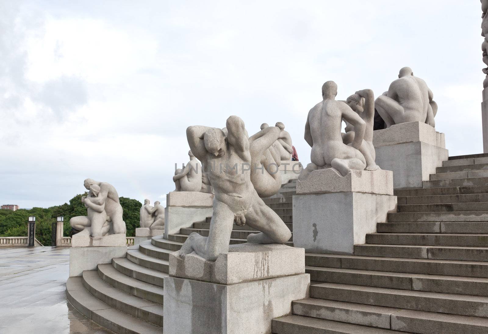 The famous rock sculpture park in Oslo Norway 