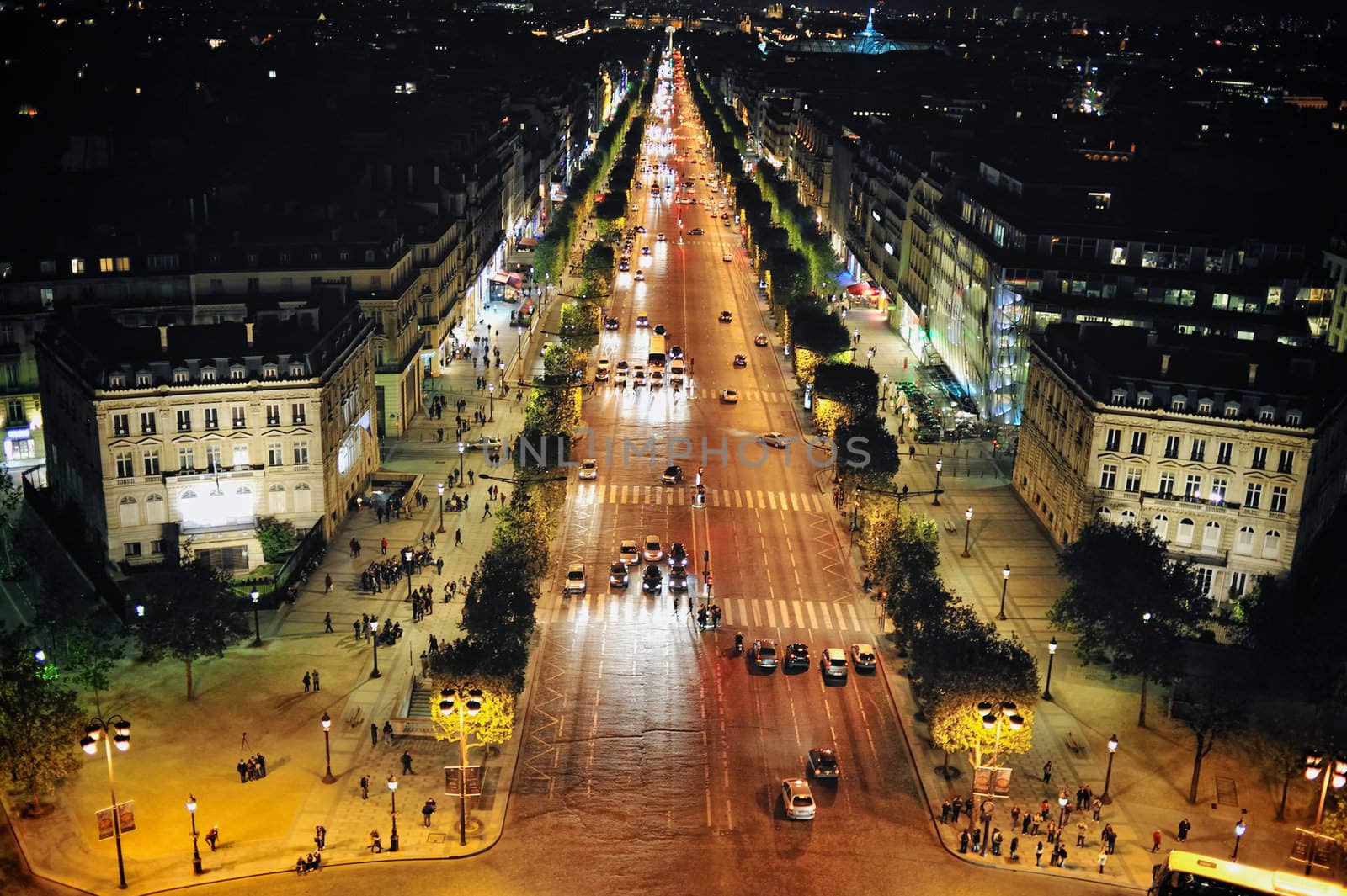 Champs-Elysees avenue at night