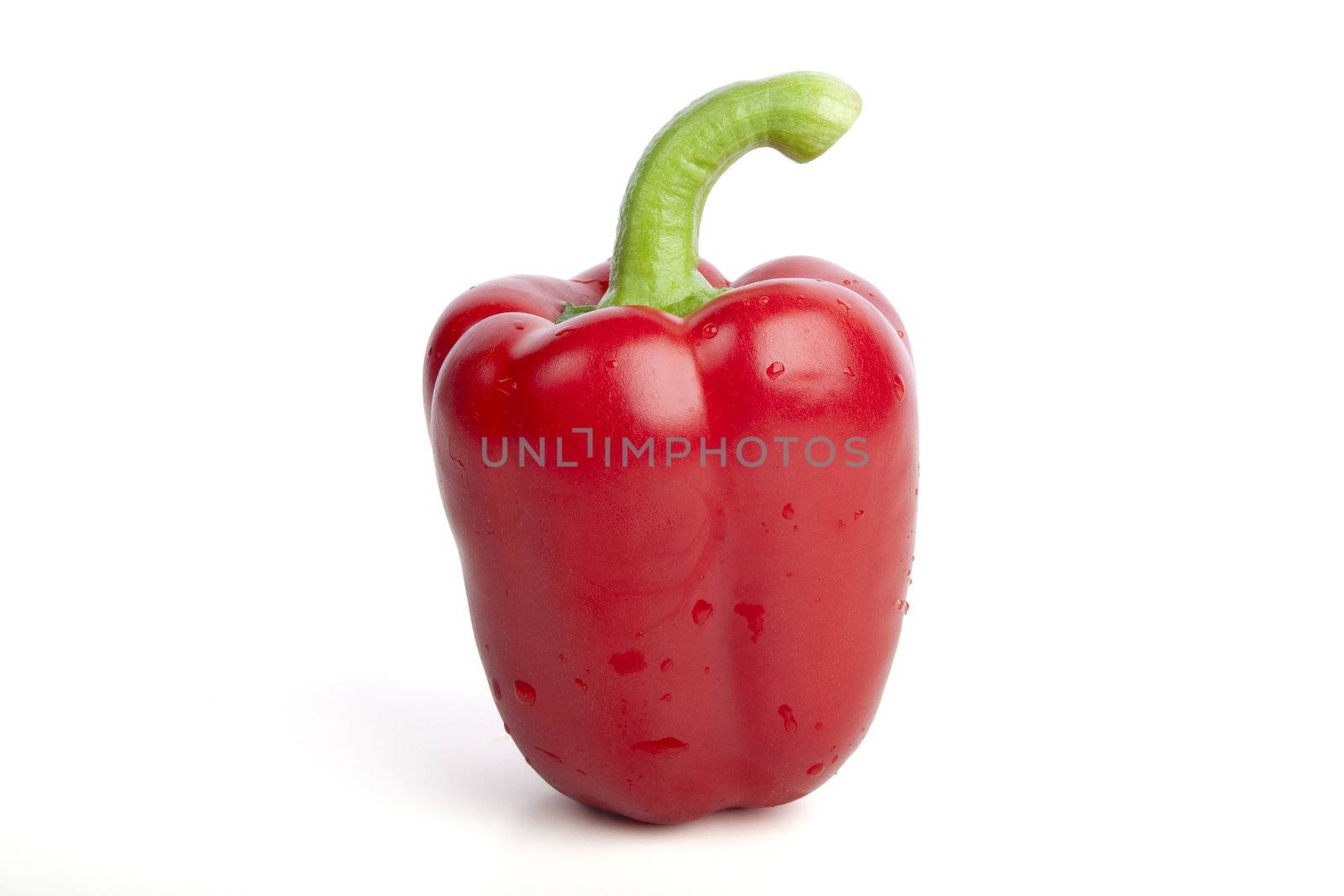 Red Bell Pepper Isolated on White Background.