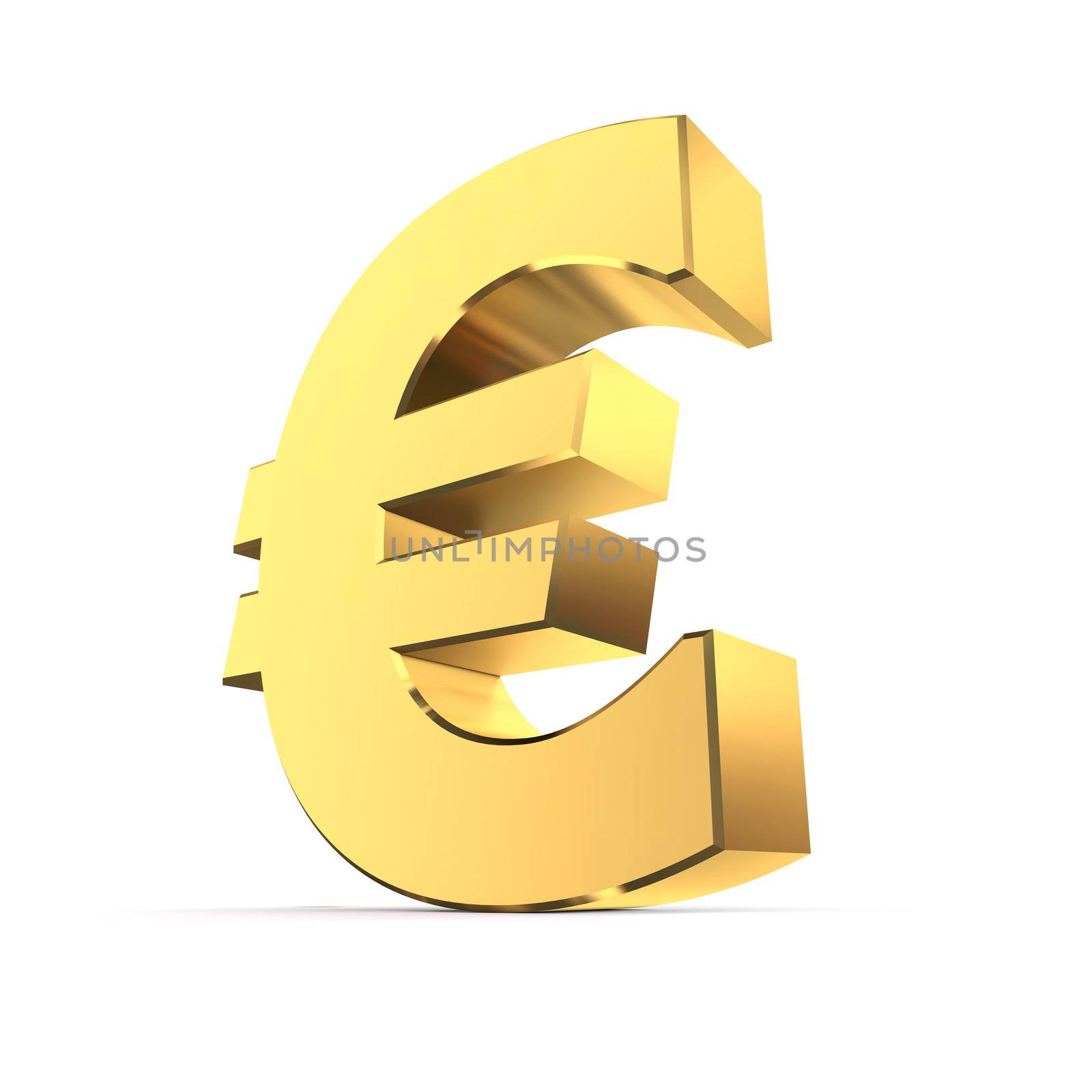 Shiny Euro Symbol - Golden Surface by PixBox