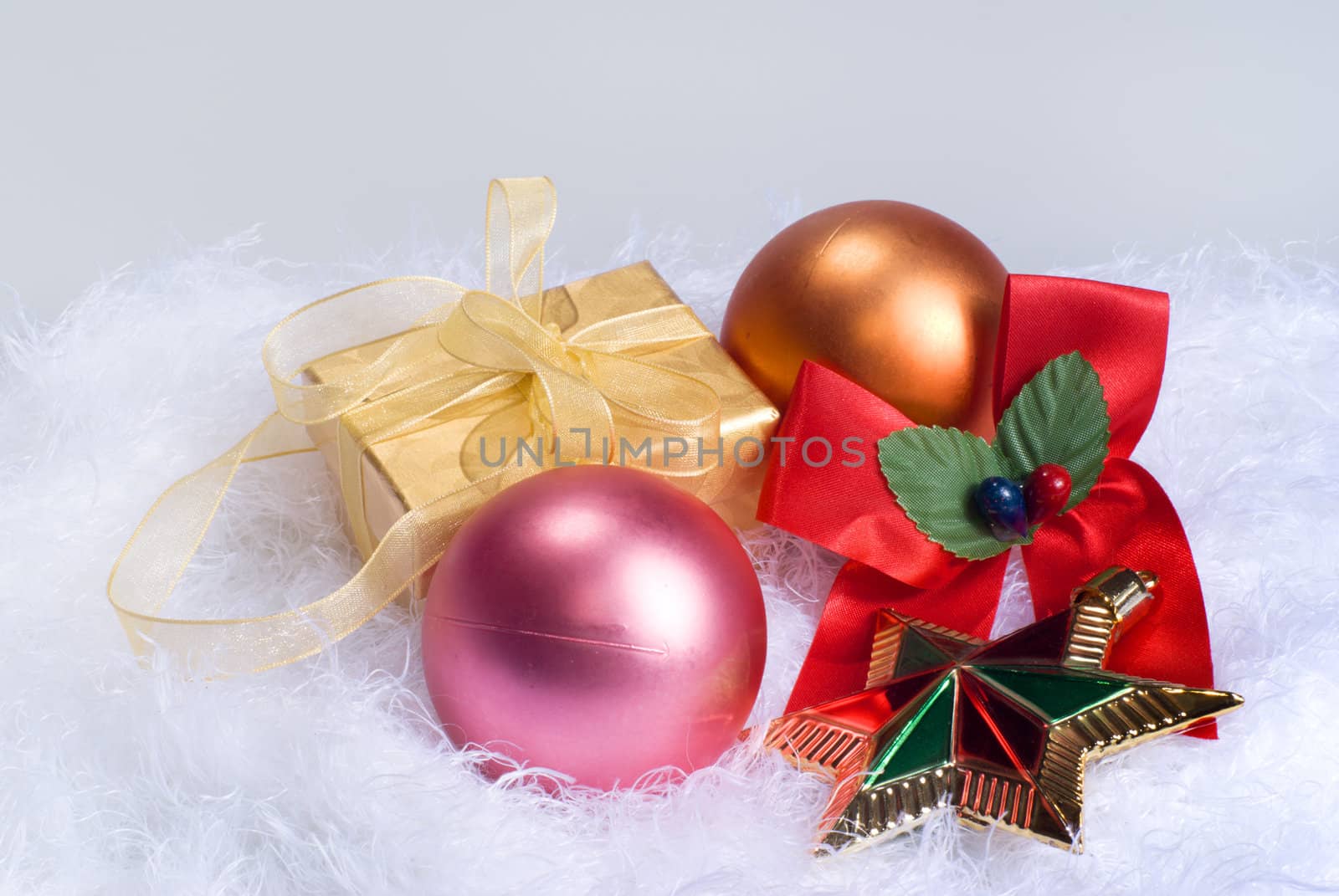 Christmas spheres and gift