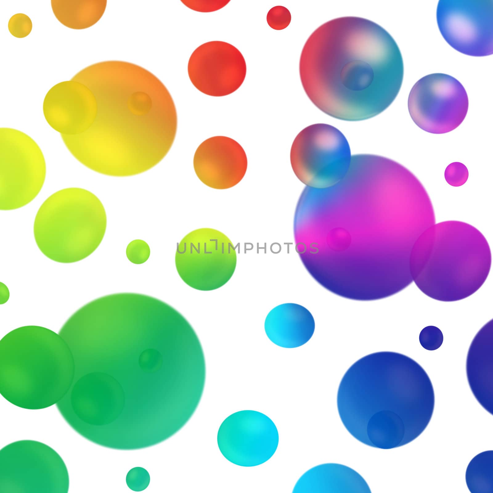 Colored soap bubbles, drop, on white  backgrounds