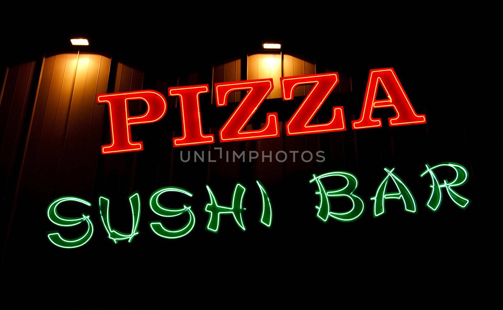 Pizza and Sushi Bar Neon Sign by sbonk