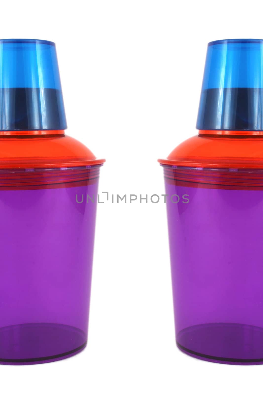 two colorfull drink shaker