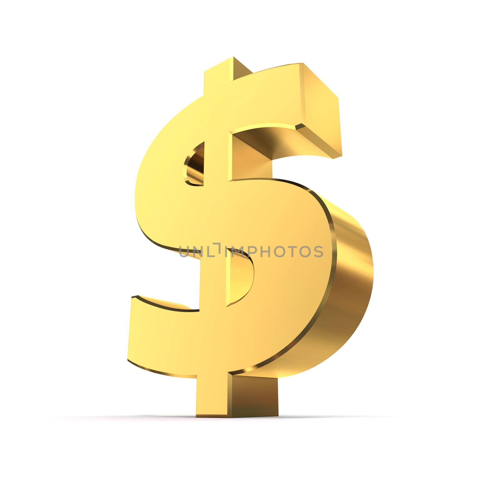 shiny dollar symbol in a yellow golden look