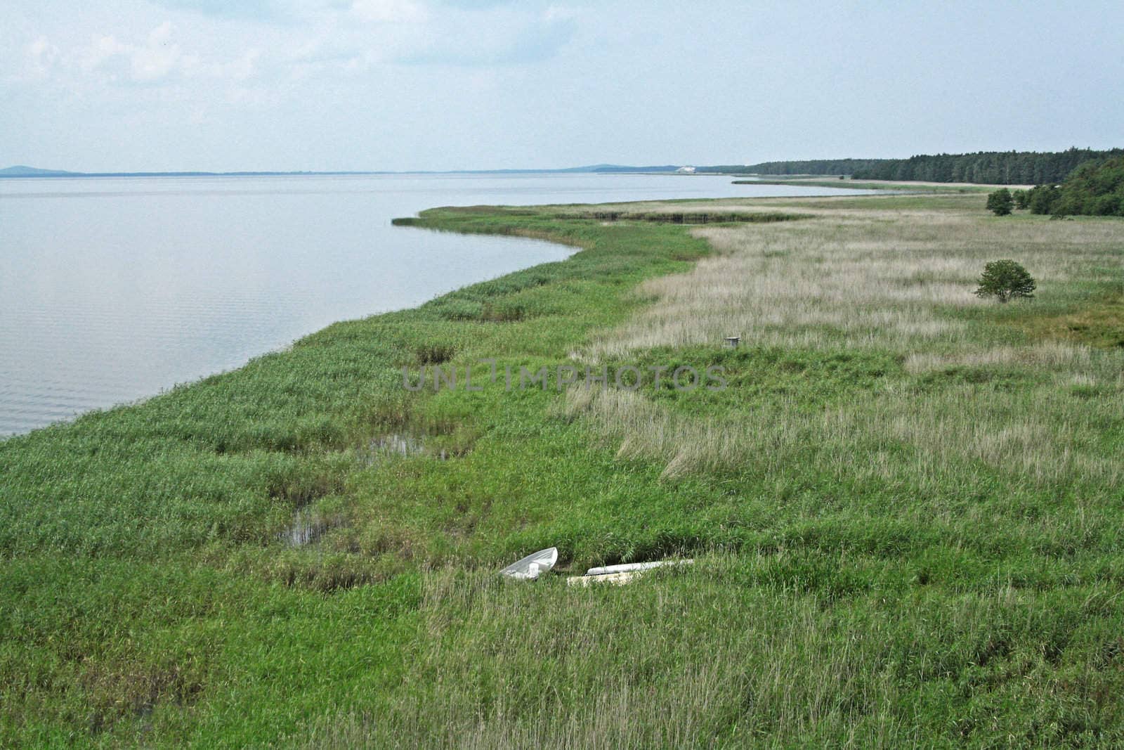 boat hidden on lebsko lake