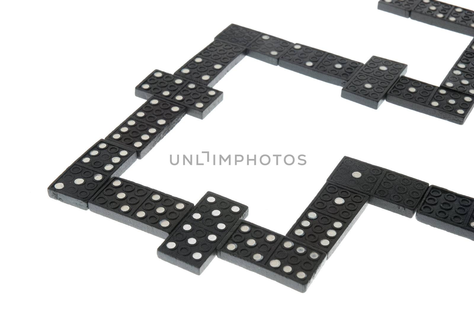Dominoes isolated on white background.
