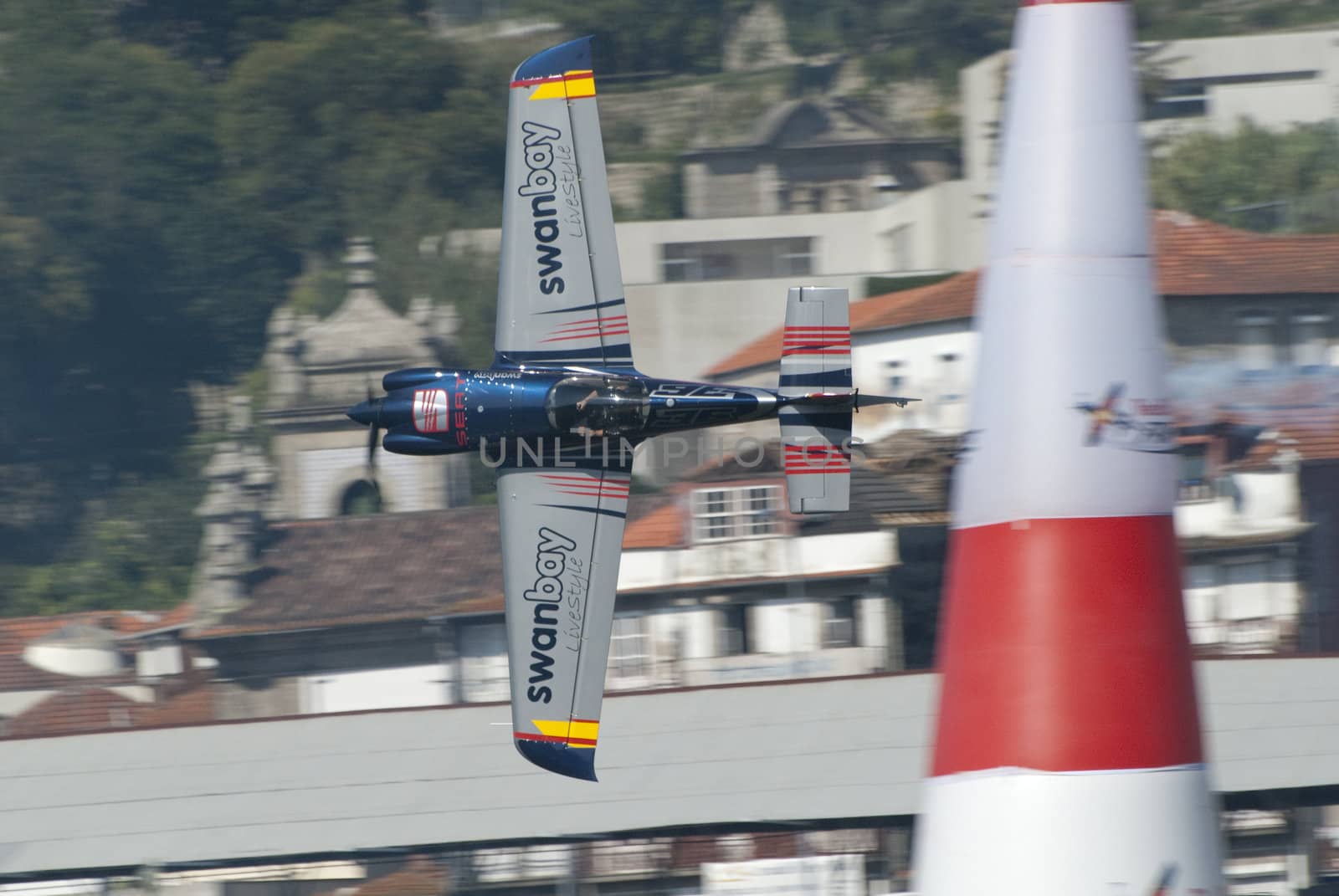 PORTO, PORTUGAL - SEPTEMBER 7: Alejandro Maclean from spain during  Red Bull Air Race'08 September 7, 2008 in Porto, PORTUGAL.