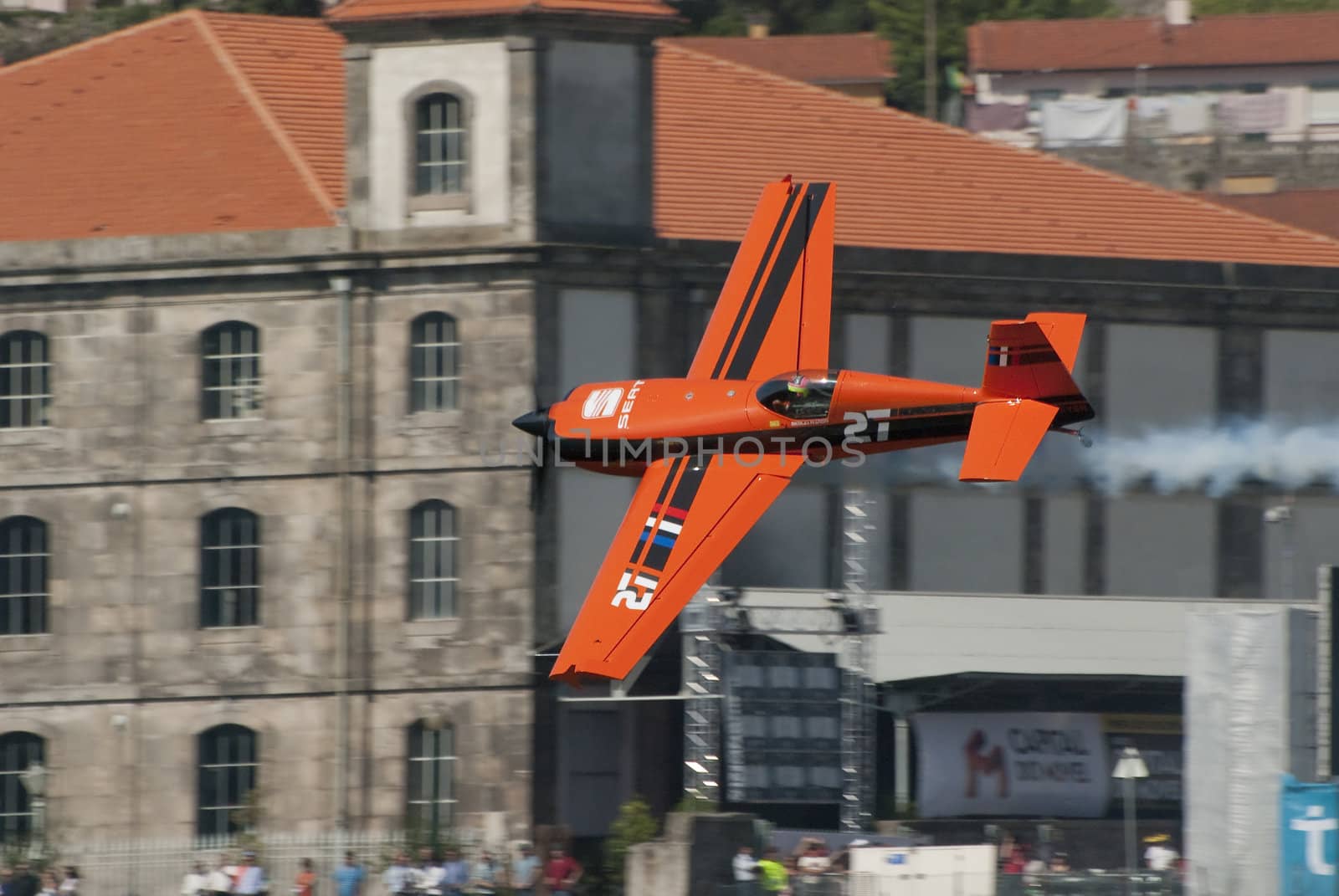 PORTO - SEPTEMBER 7: Nicolas Ivanoff from France participates in the event Red Bull Air Race in September 1, 2008 in Porto, Portugal.